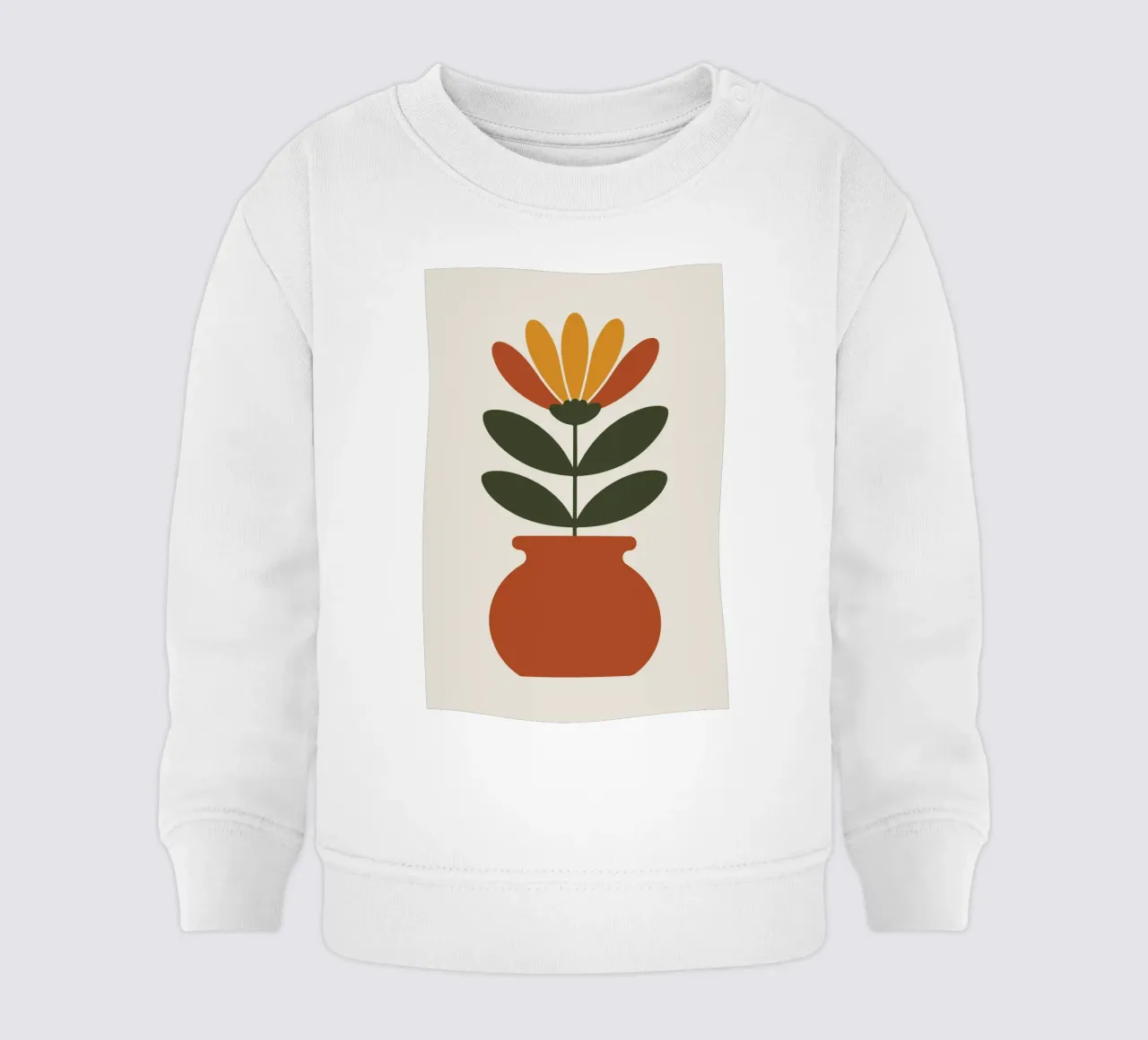 Retro pot with abstract bloom Baby Sweatshirt von LisaArtes