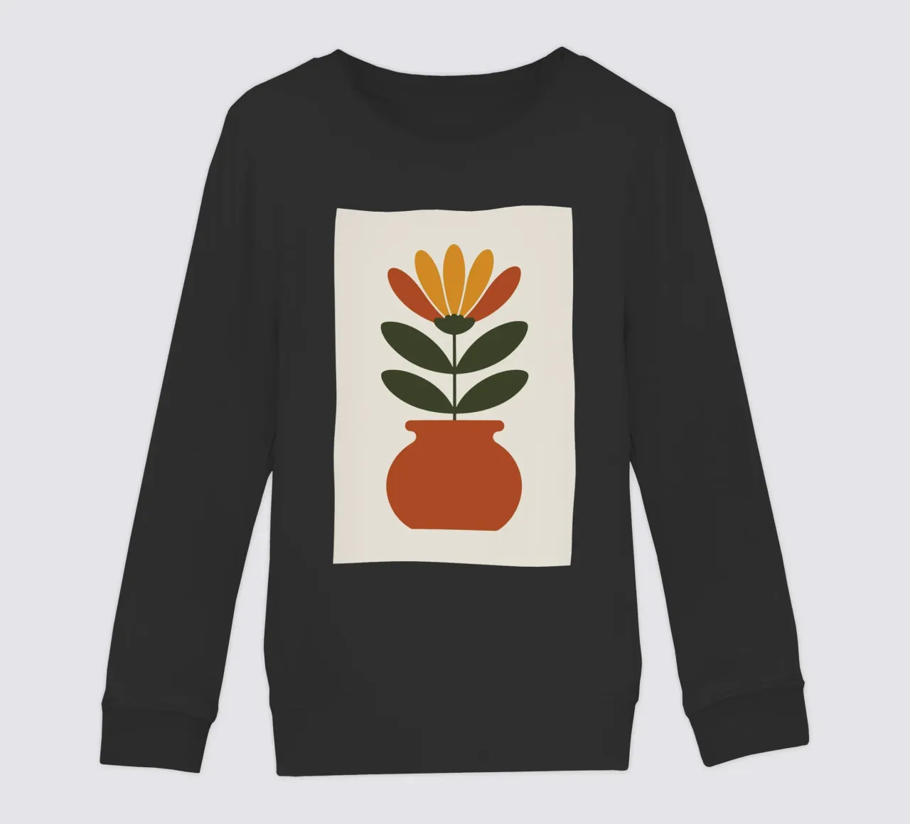 Retro pot with abstract bloom felpa bambino da LisaArtes