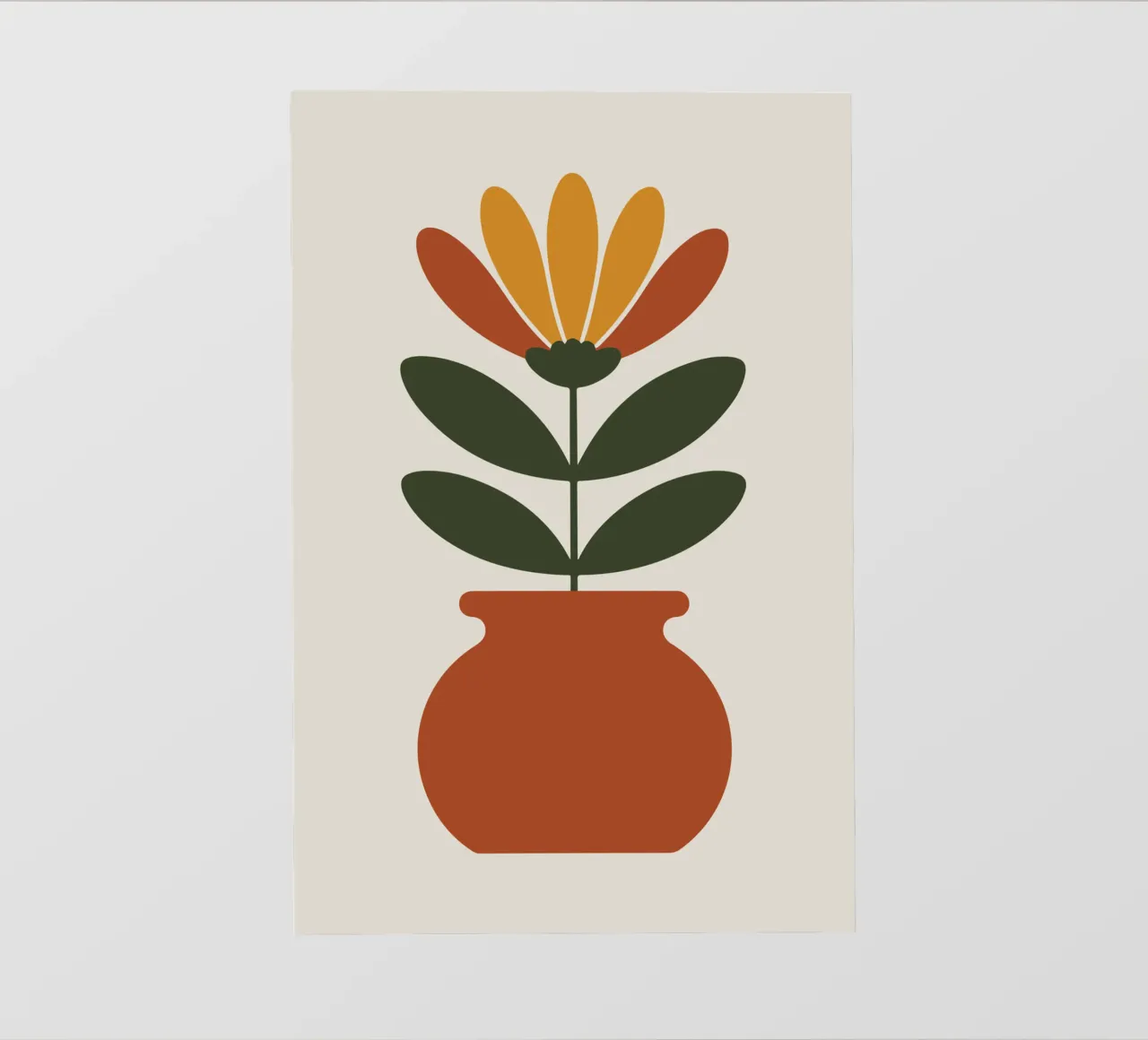 Retro pot with abstract bloom papel para pared de LisaArtes