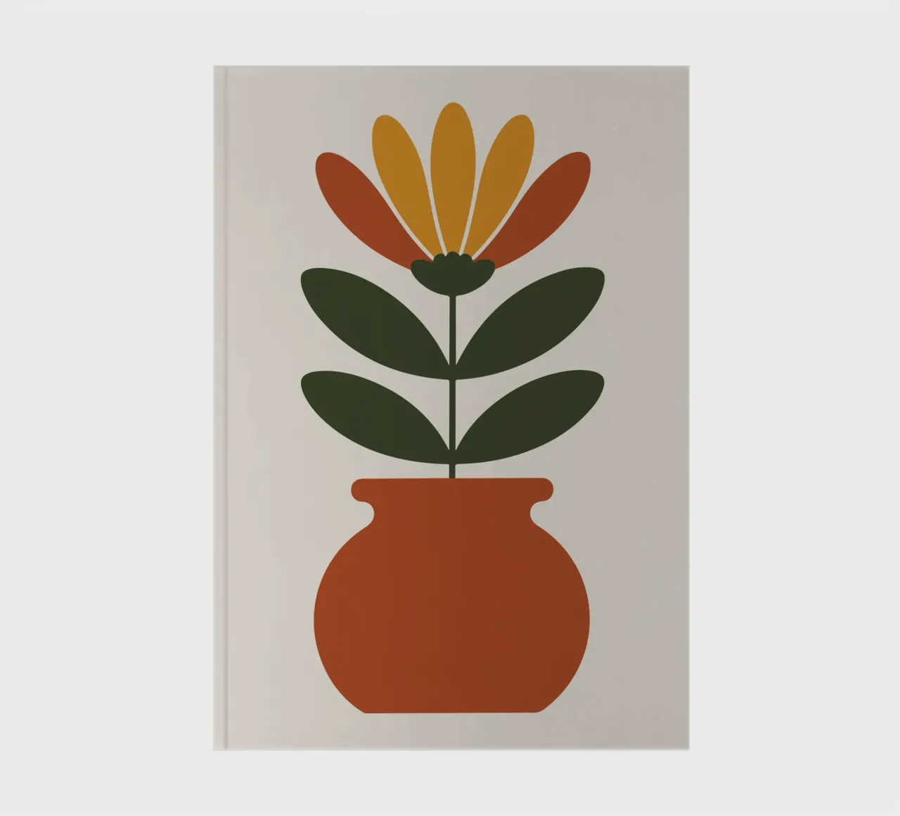 Retro pot with abstract bloom notebook by LisaArtes