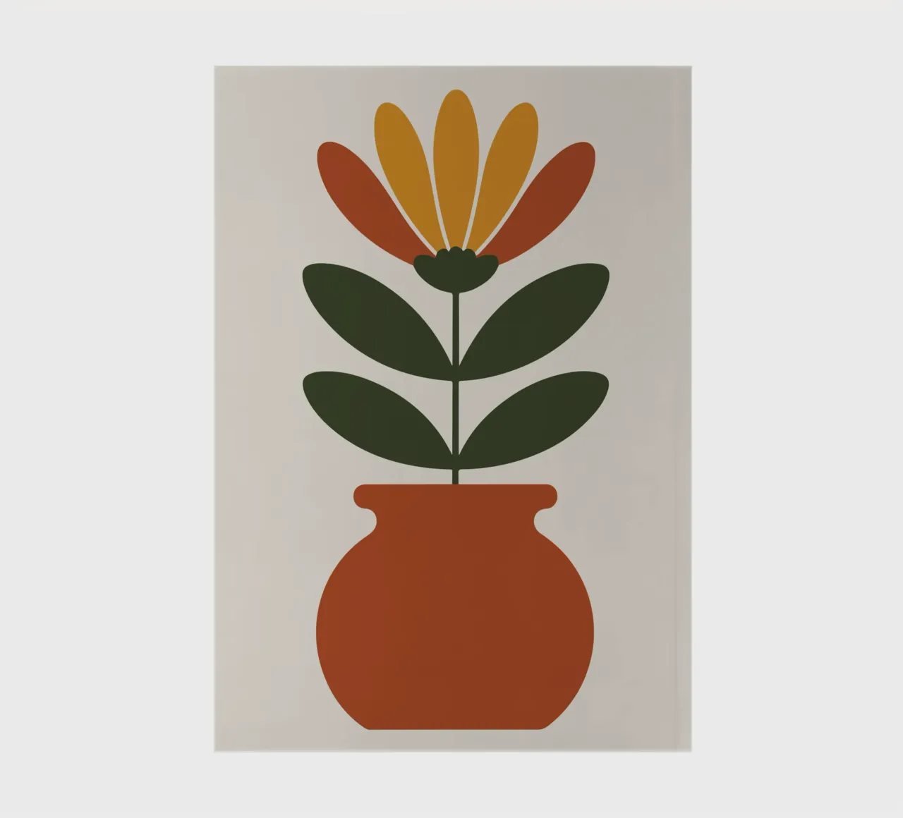 Retro pot with abstract bloom notebook by LisaArtes