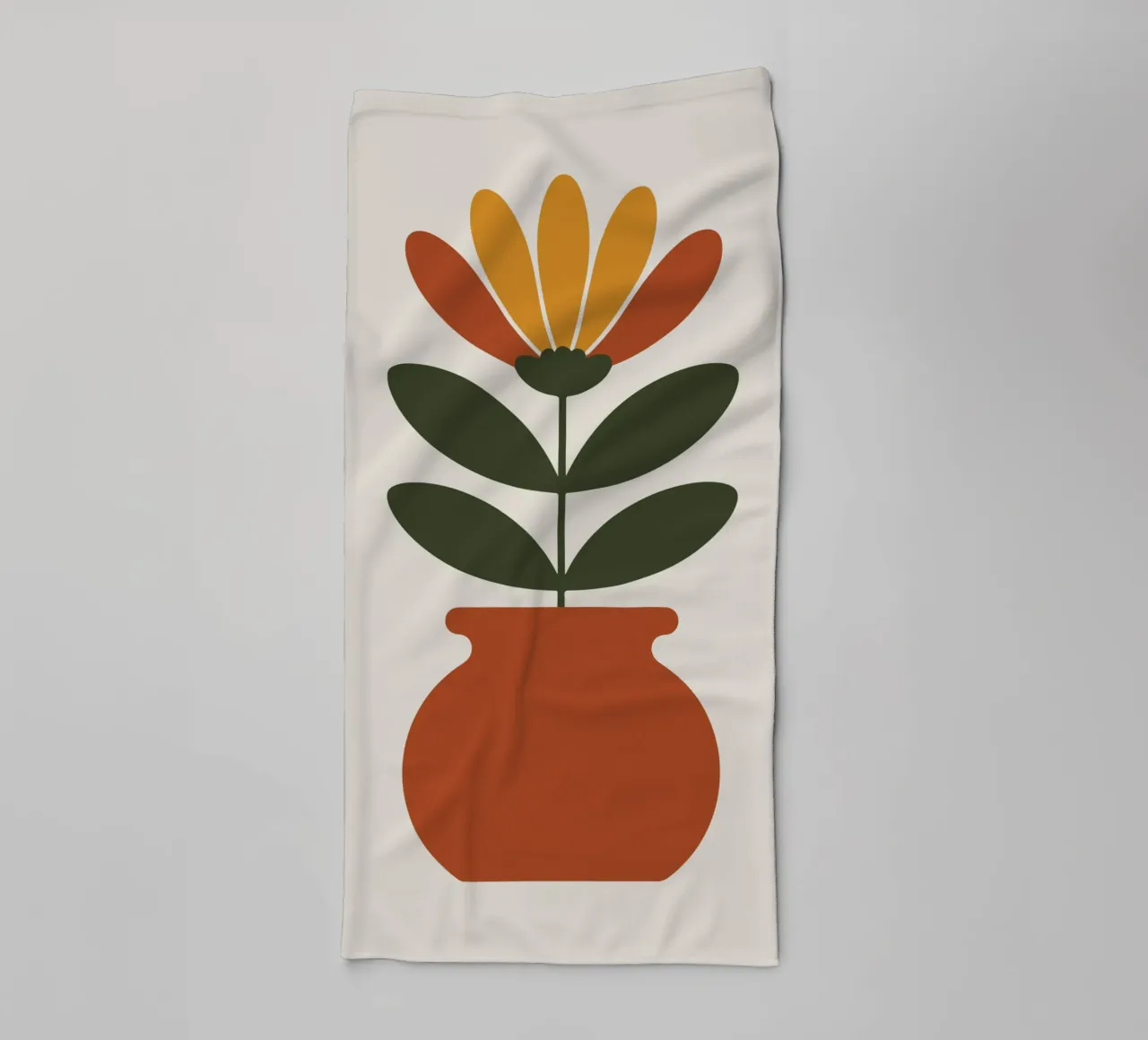 Retro pot with abstract bloom Handtuch von LisaArtes