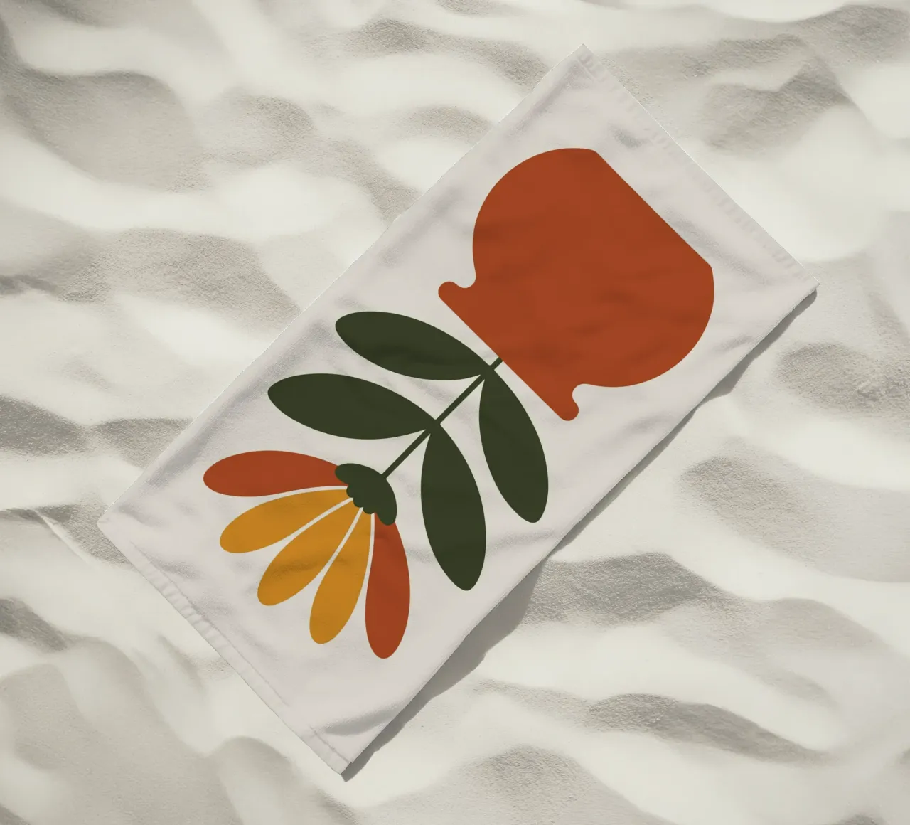 Retro pot with abstract bloom Strandtuch von LisaArtes