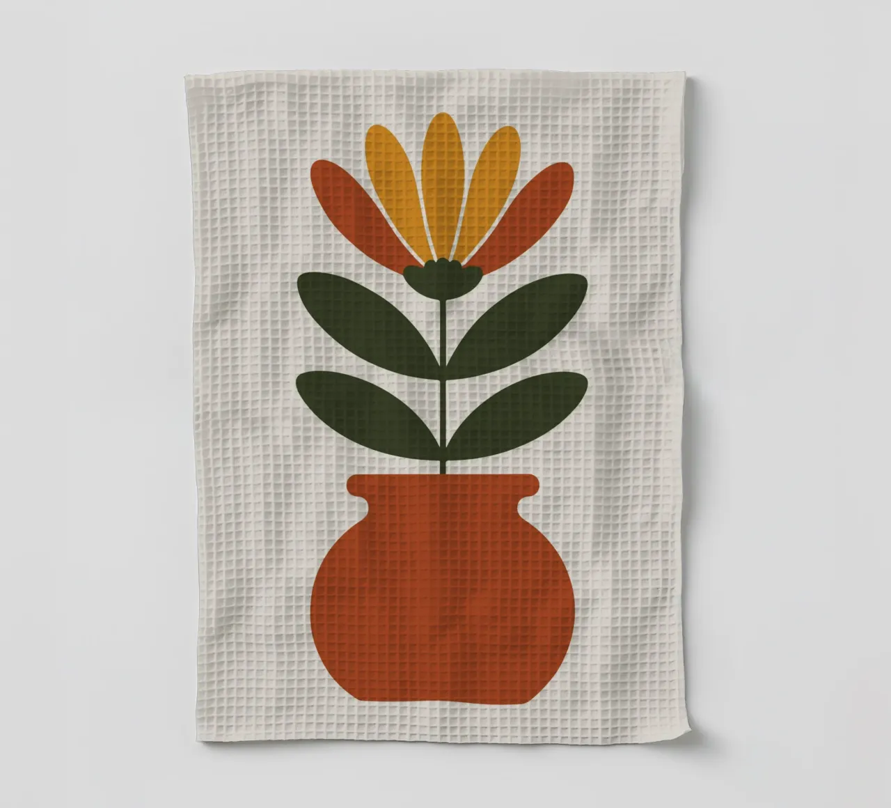 Retro pot with abstract bloom torchon de LisaArtes