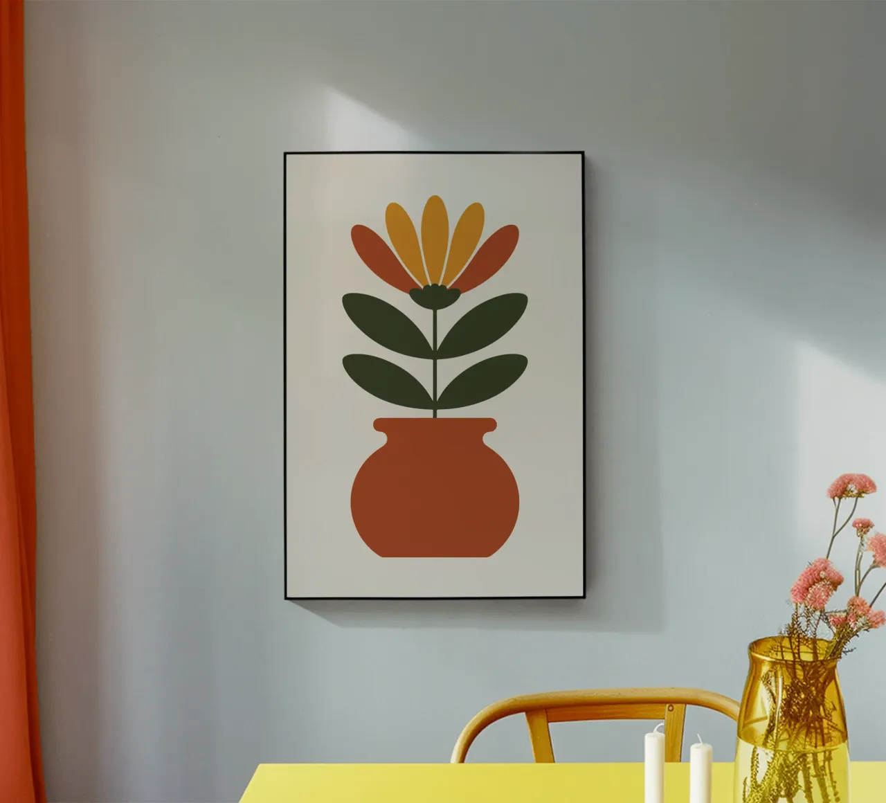Retro pot with abstract bloom plexiglass da LisaArtes