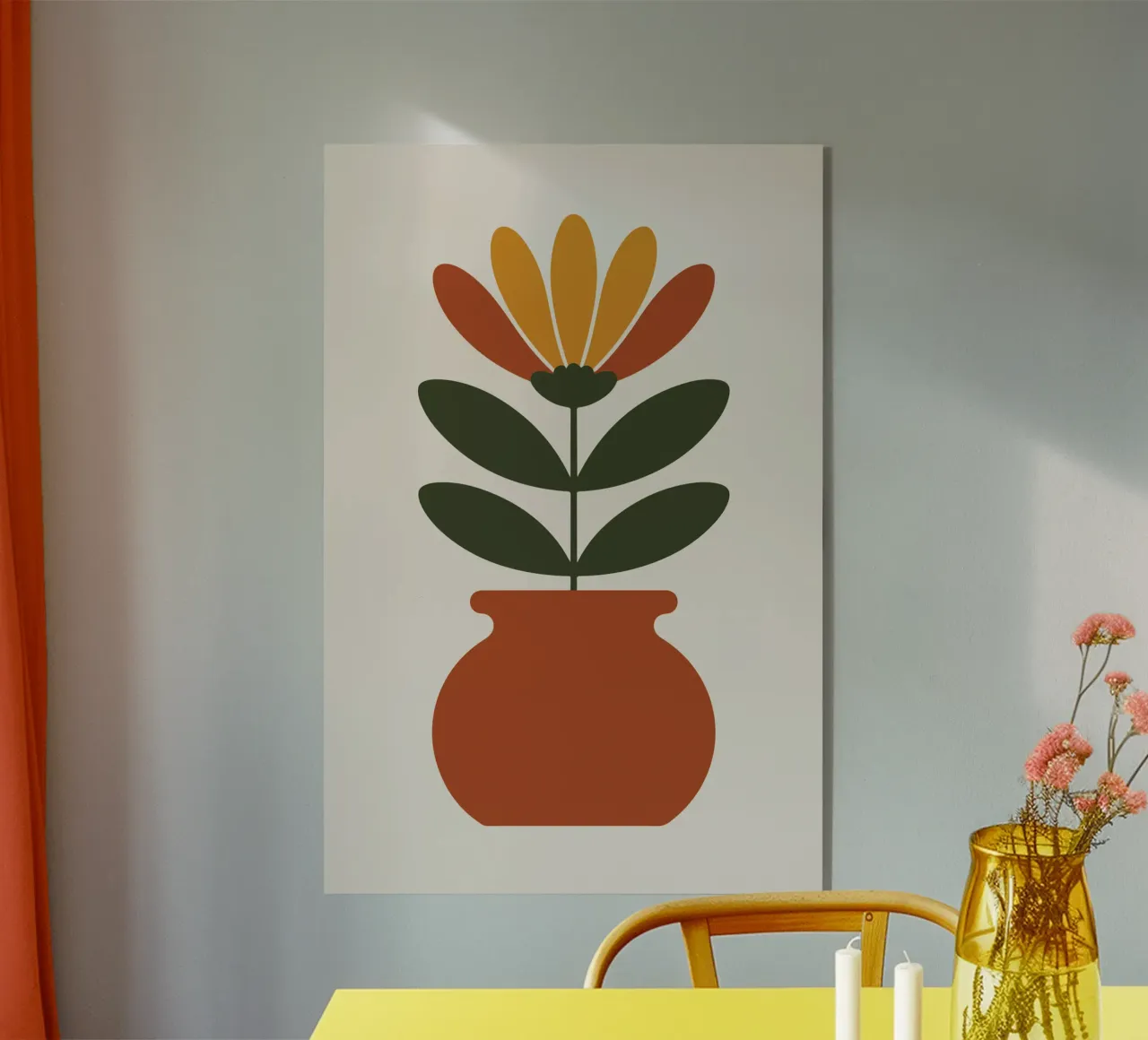 Retro pot with abstract bloom plexiglass da LisaArtes