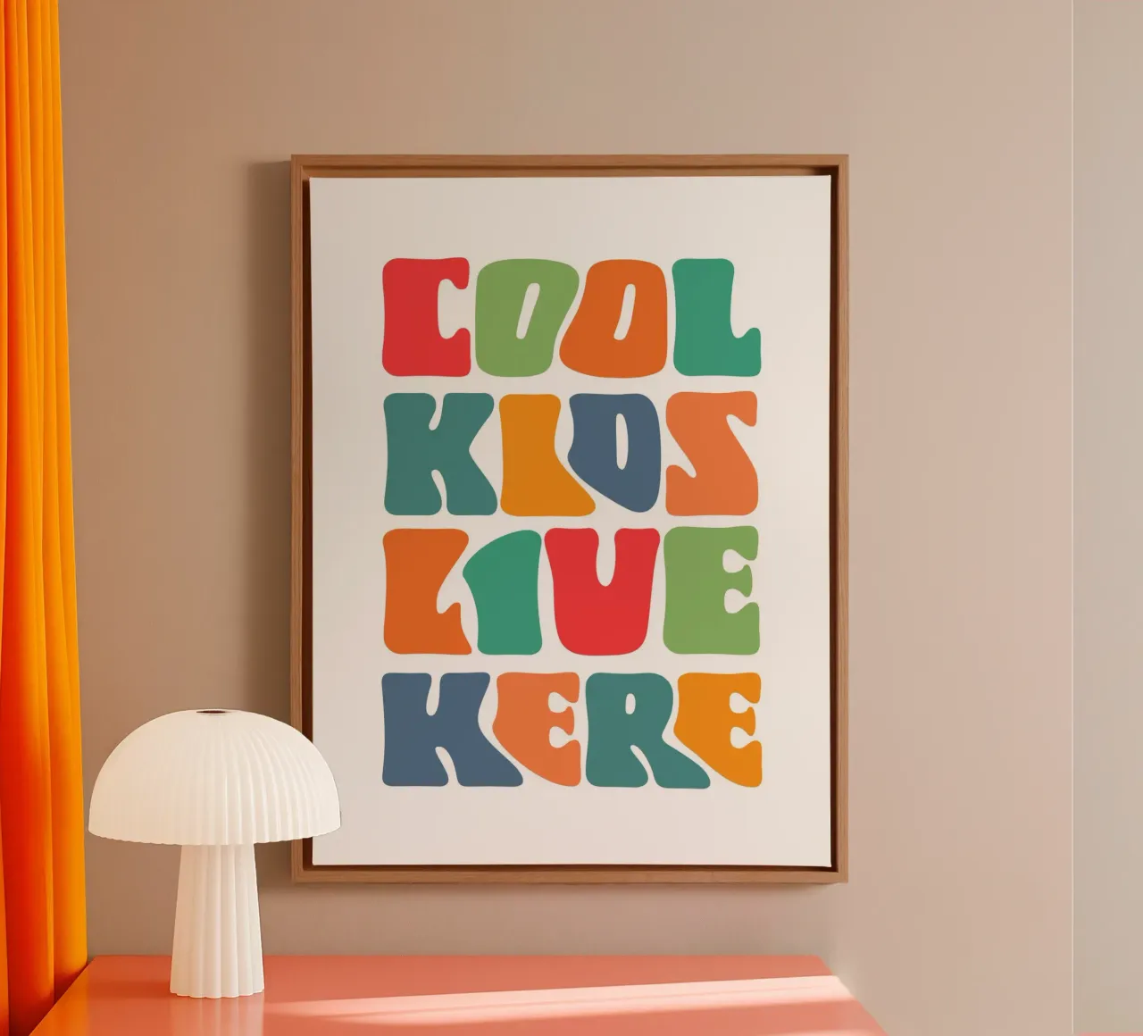 Cool kids live here tela con Cornice a cassetta da PinkCandyWalls