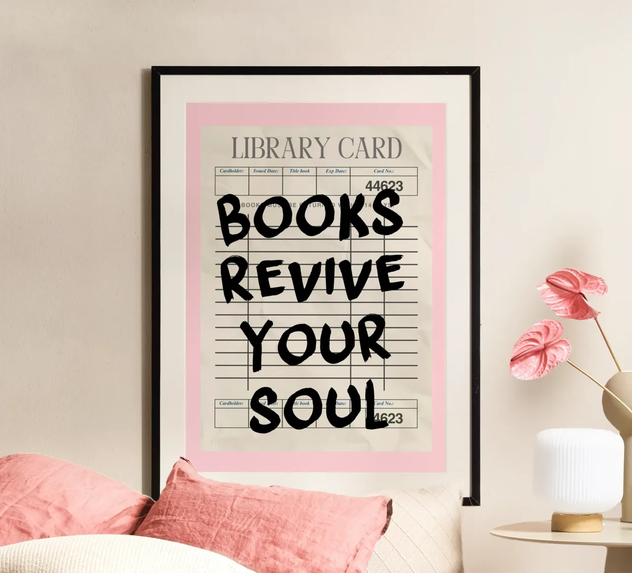 Libri Revive Your Soul Vintage Library Card Print poster da vintagepod