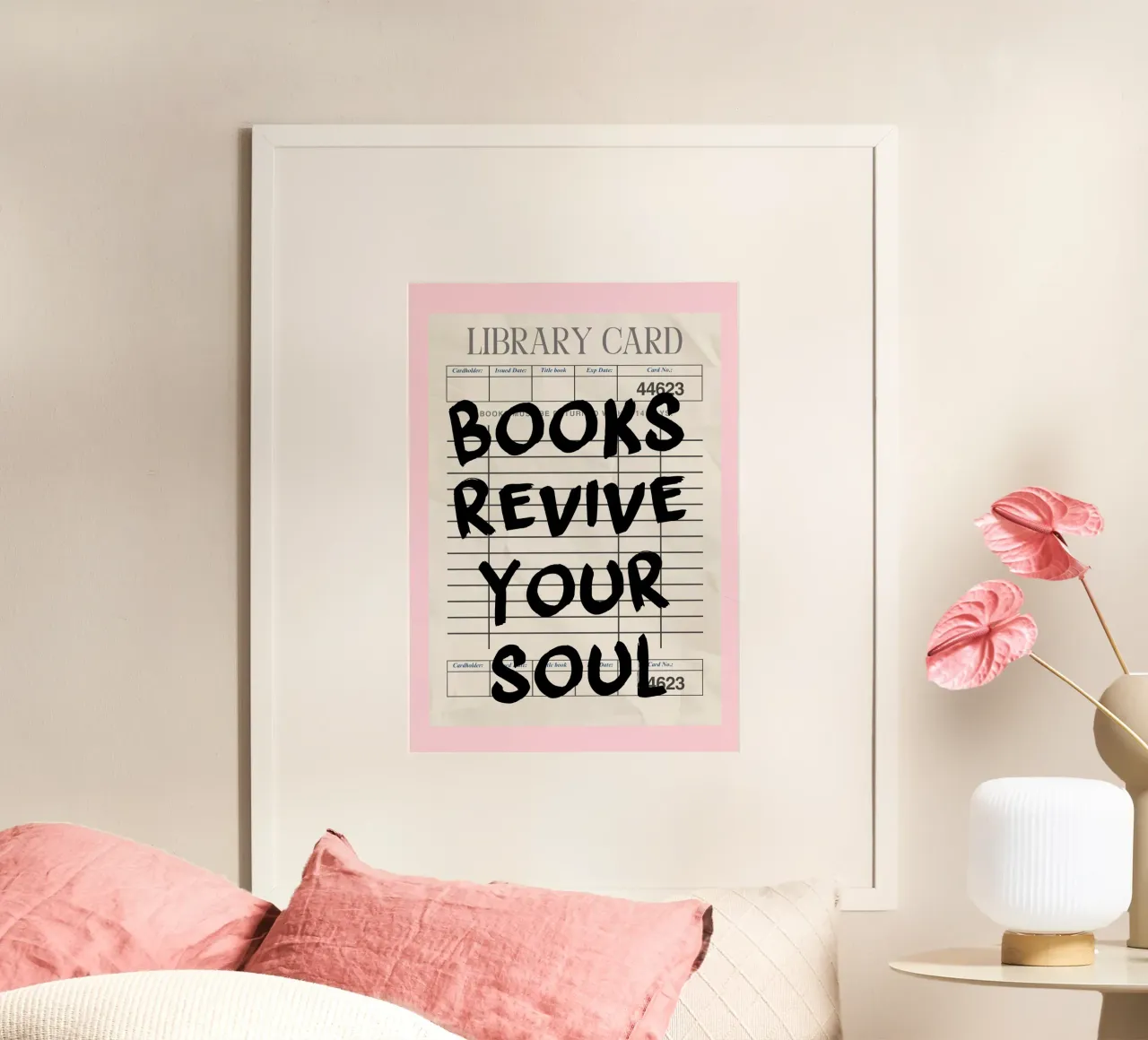 Libri Revive Your Soul Vintage Library Card Print poster da vintagepod