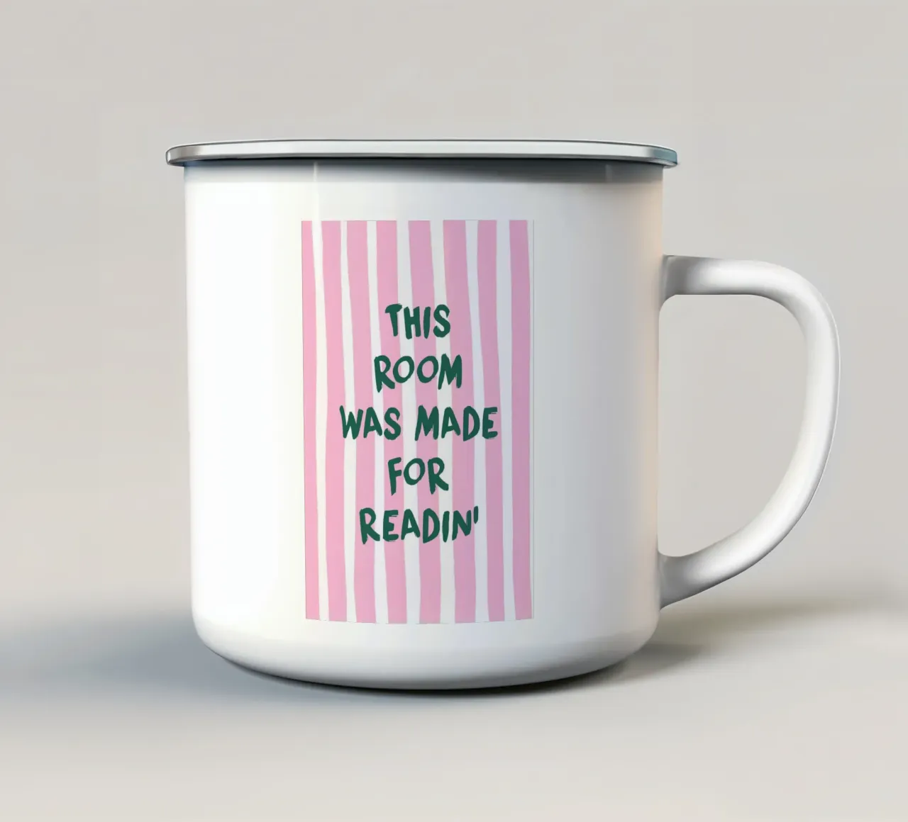 Questa stanza è fatta per leggere tazza in smalto da vintagepod