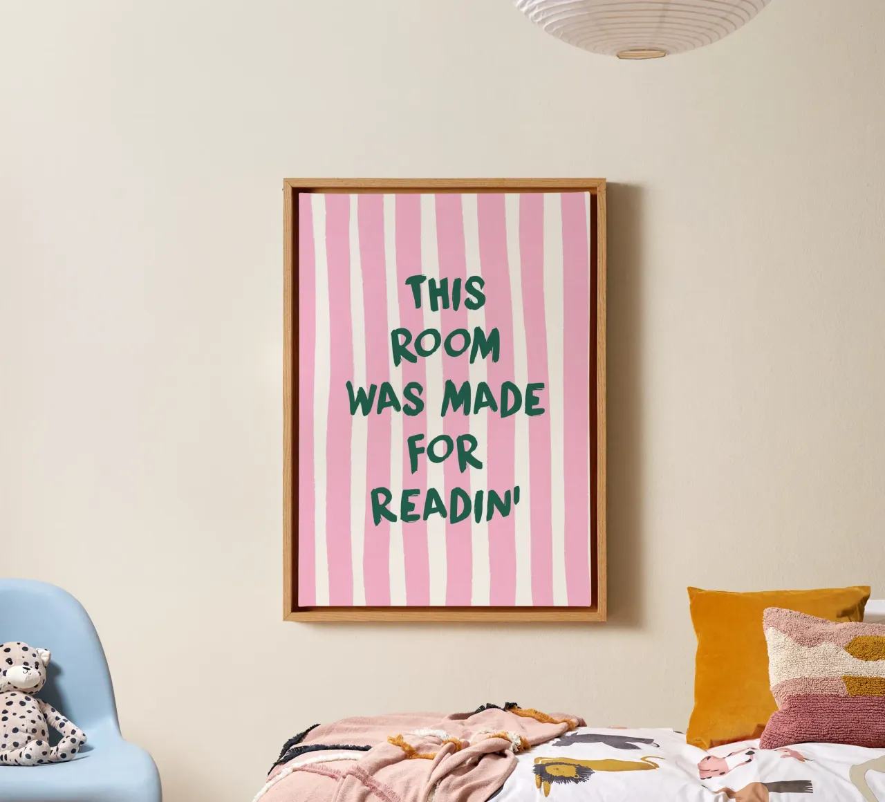 This Room Was Made For Readin' Poster canvas with Floater frame by vintagepod