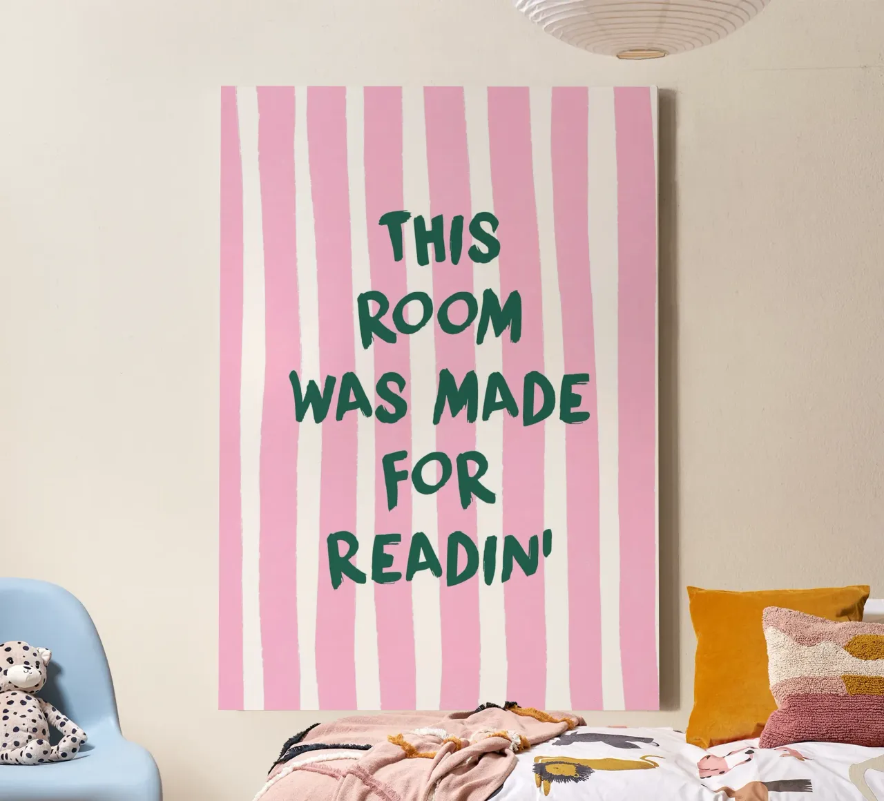 This Room Was Made For Readin' Poster canvas with Floater frame by vintagepod