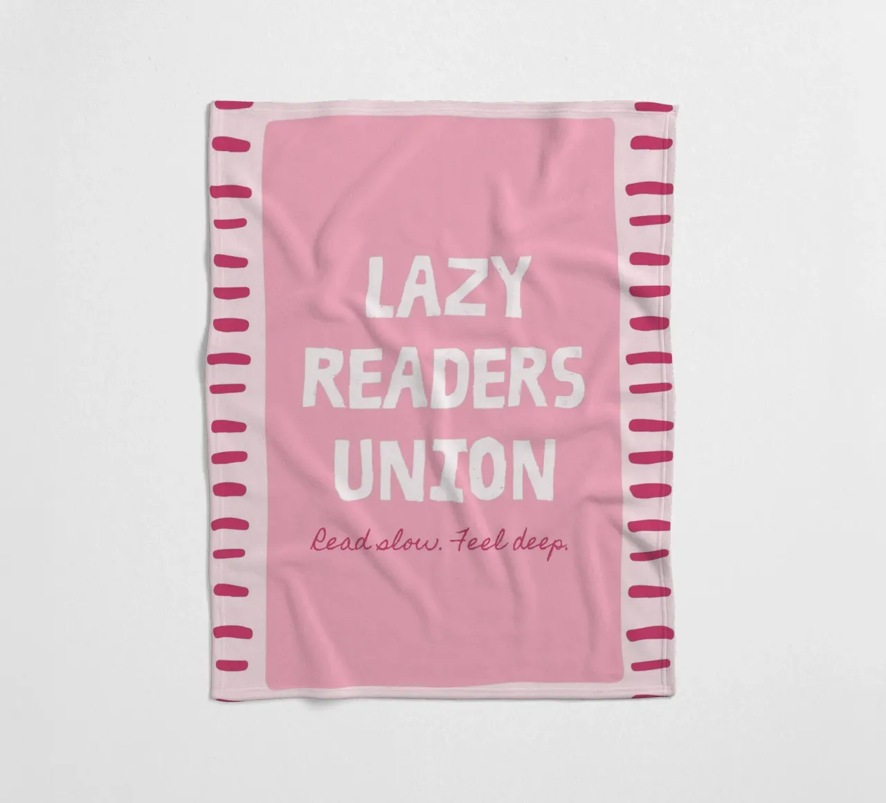Lazy Readers Union Read Slow Feel Deep fleece blanket by vintagepod