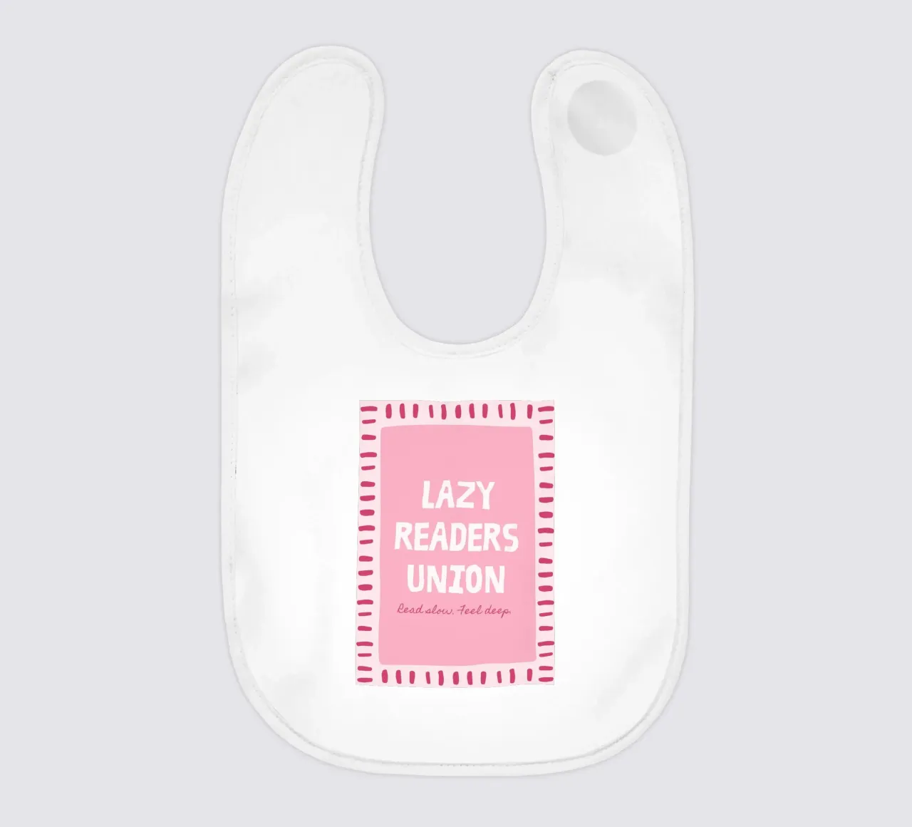 Lazy Readers Union Read Slow Feel Deep baby bib by vintagepod