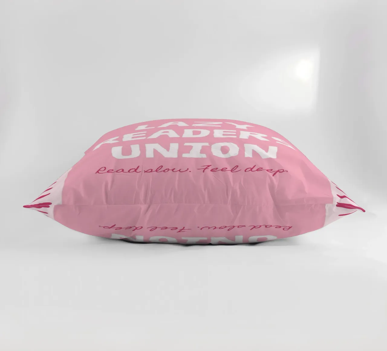 Lazy Readers Union Read Slow Feel Deep decorative cushion by vintagepod