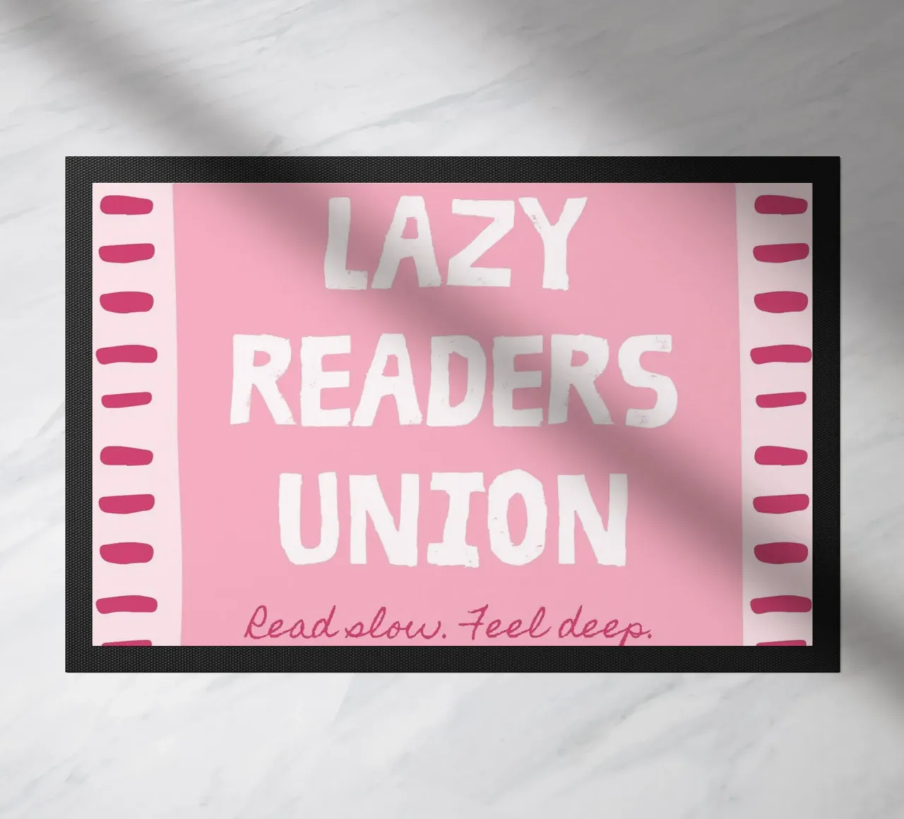 Lazy Readers Union Read Slow Feel Deep doormat by vintagepod