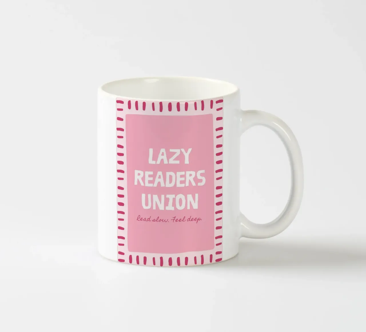 Lazy Readers Union Read Slow Feel Deep ceramic mug by vintagepod