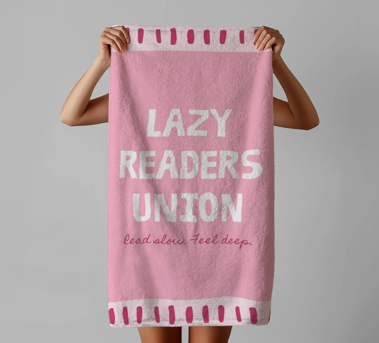Lazy Readers Union Read Slow Feel Deep towel by vintagepod
