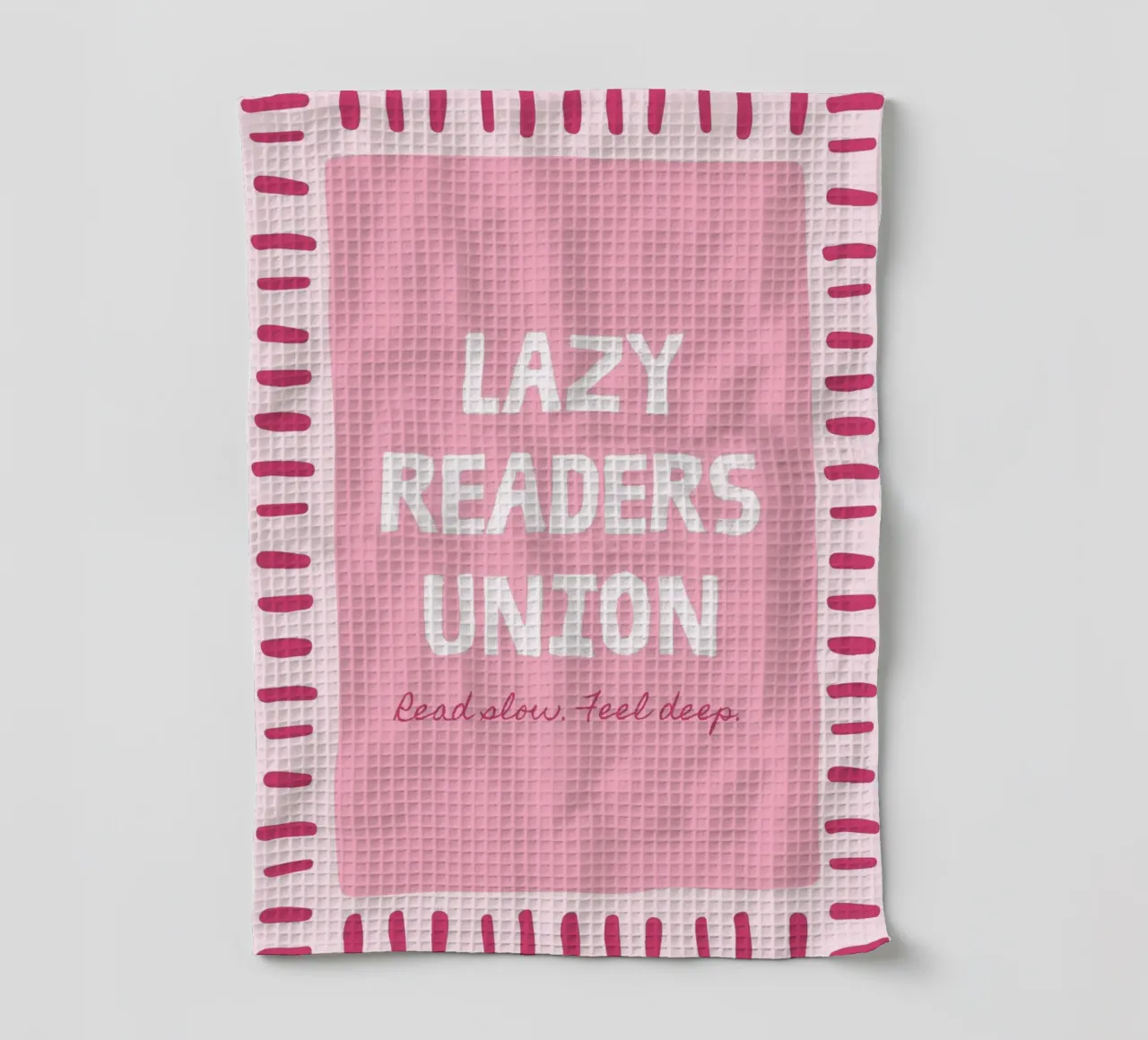 Lazy Readers Union Read Slow Feel Deep tea towel by vintagepod