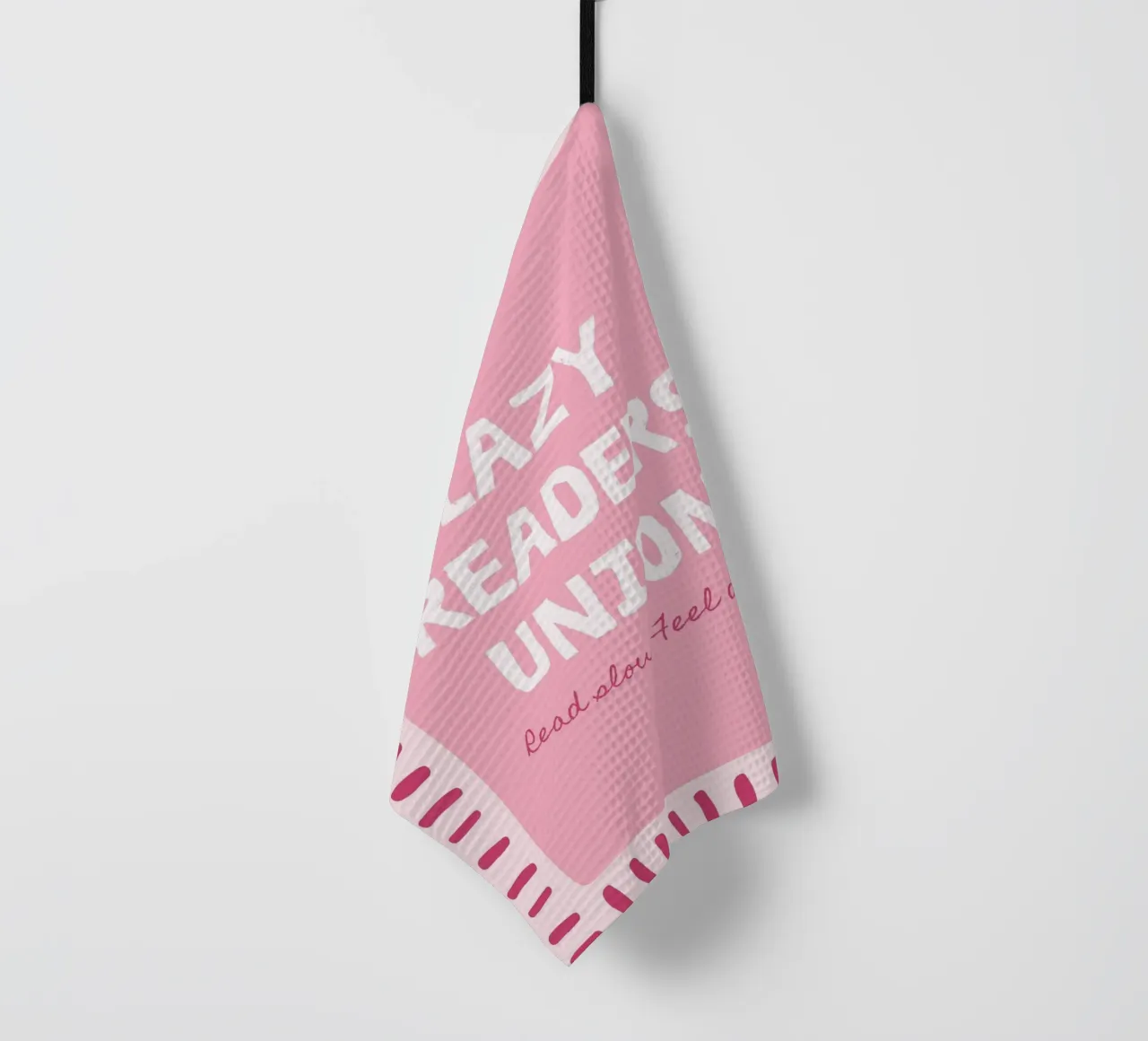 Lazy Readers Union Read Slow Feel Deep tea towel by vintagepod