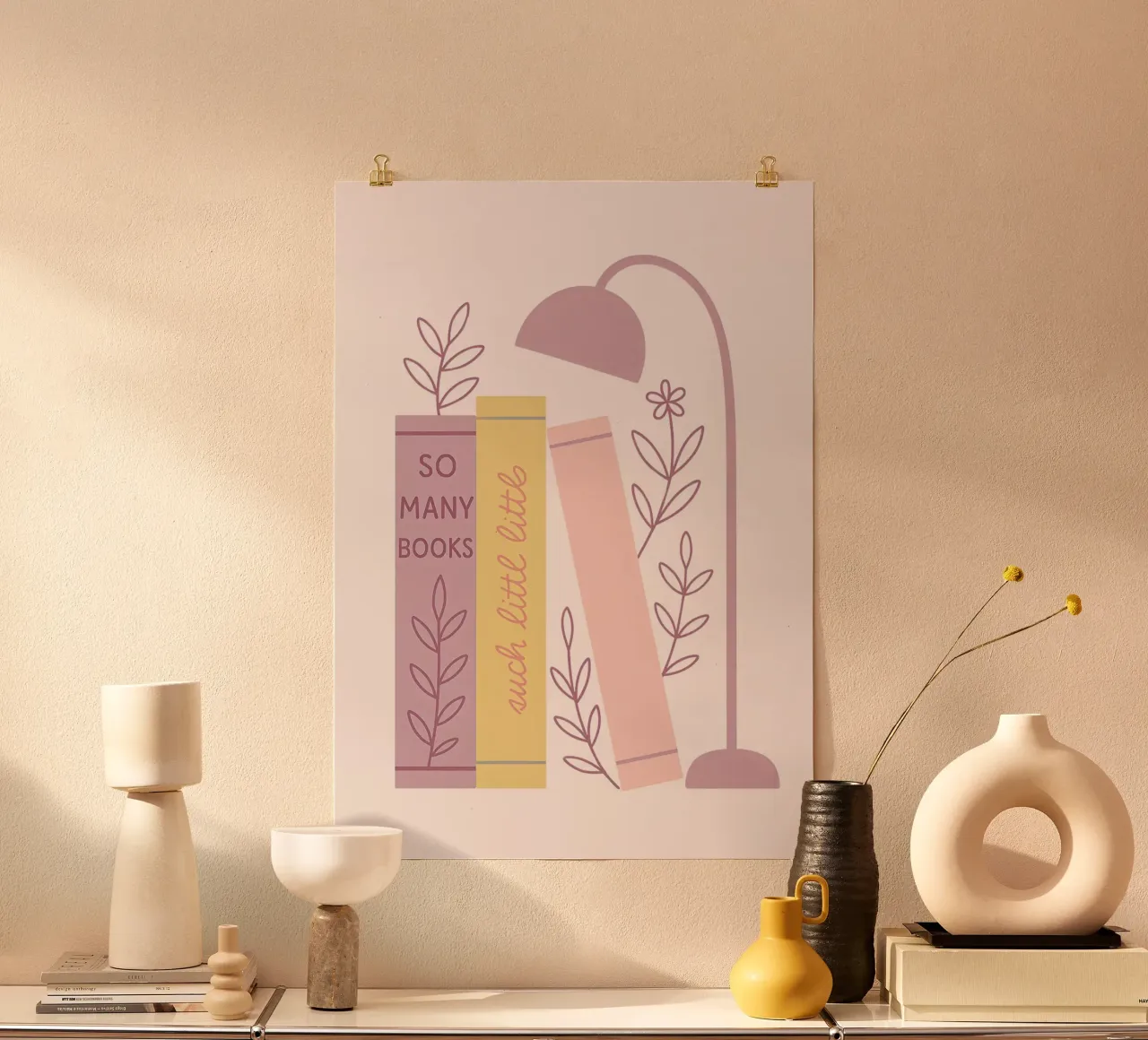 So Many Books Such Little Time Poster poster with plastic frame by vintagepod