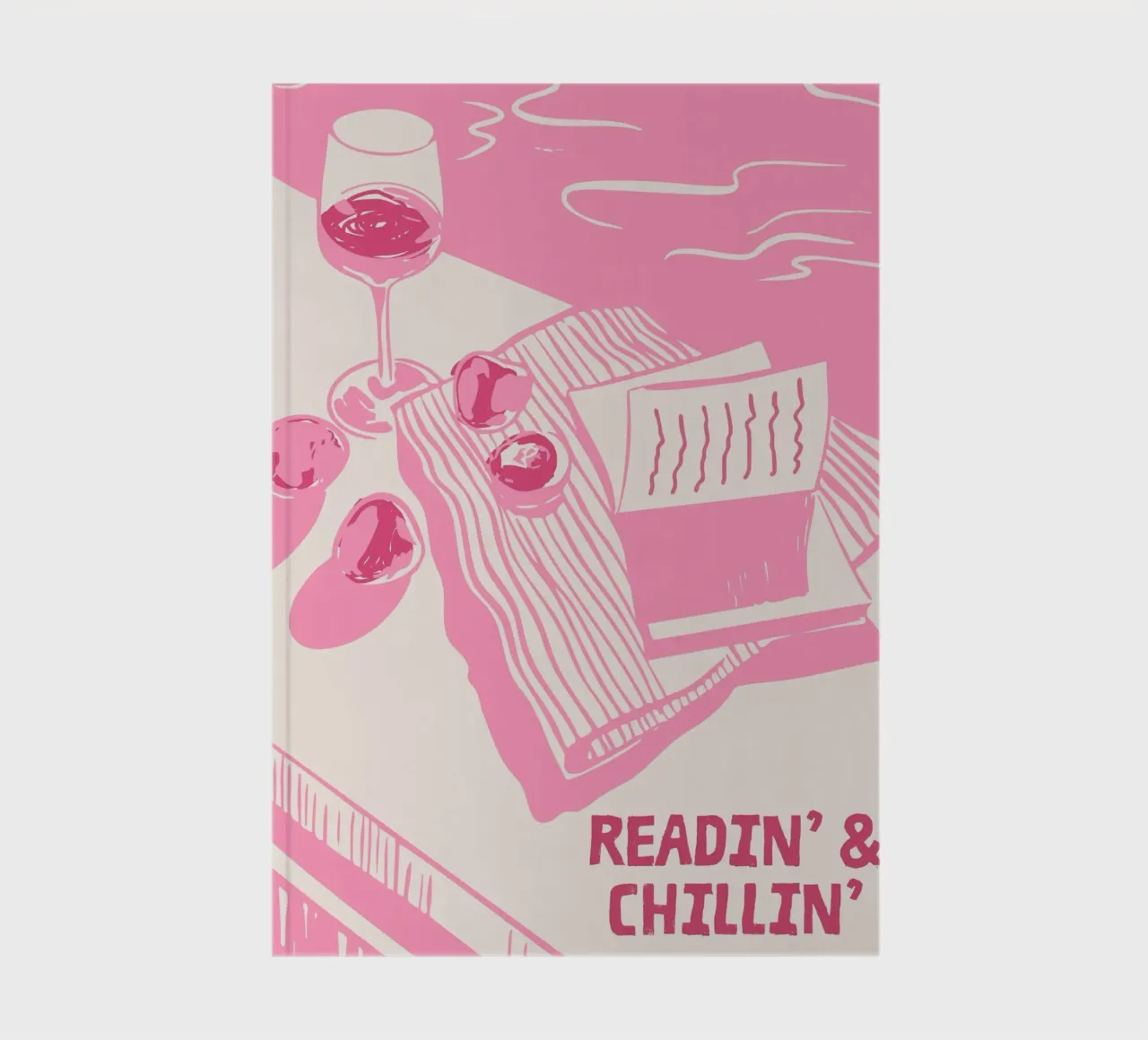 Readin' & Chillin' Pink Picnic Print notebook by vintagepod