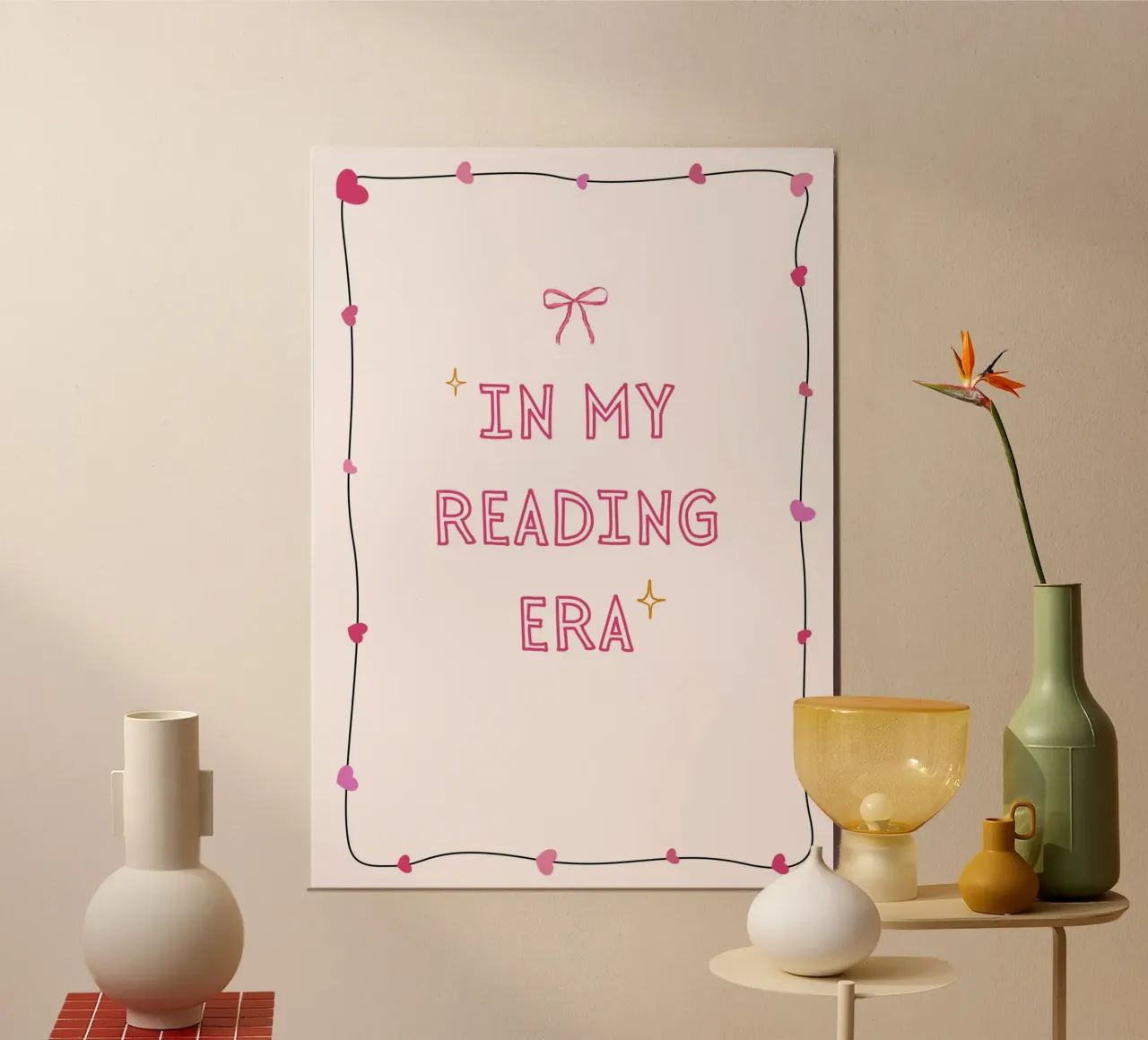À l'ère de la lecture Affiche esthétique mignonne poster avec cadre en plastique de vintagepod
