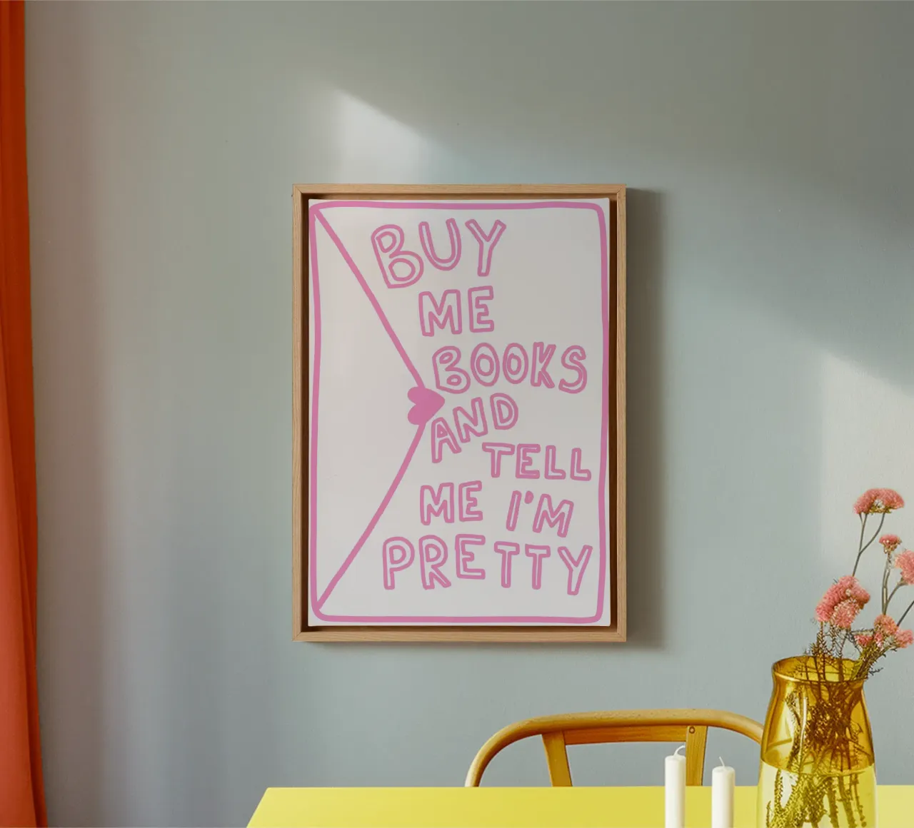 Buy Me Books and Tell Me I'm Pretty canvas with Floater frame by vintagepod
