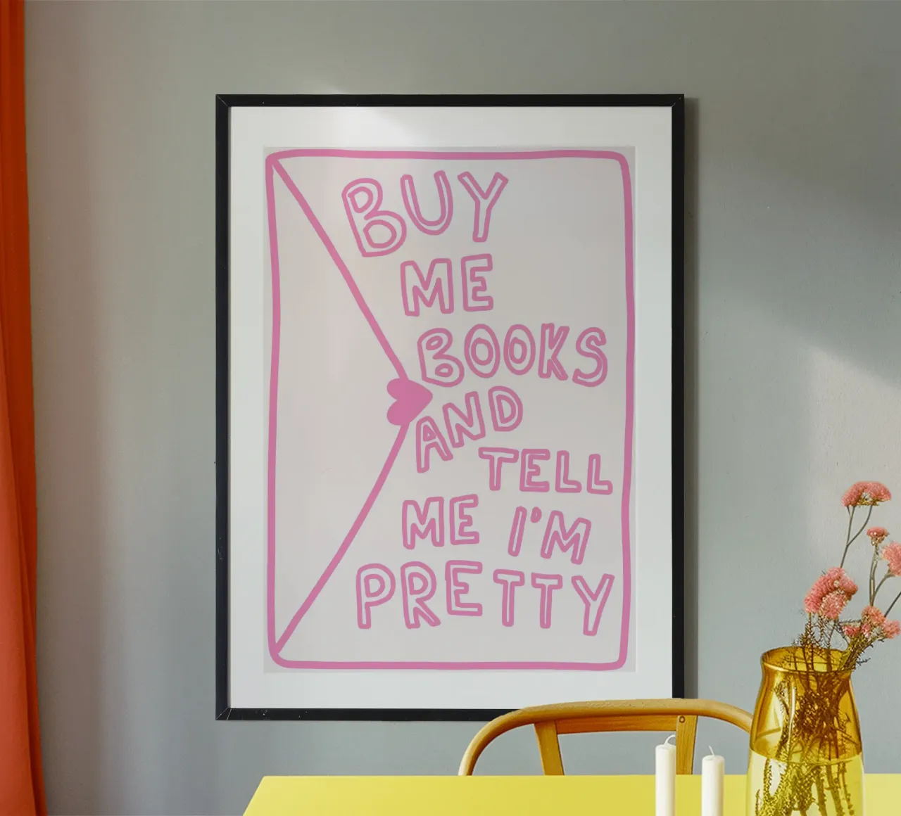 Comprami dei libri e dimmi che sono bella poster con telaio in plastica da vintagepod