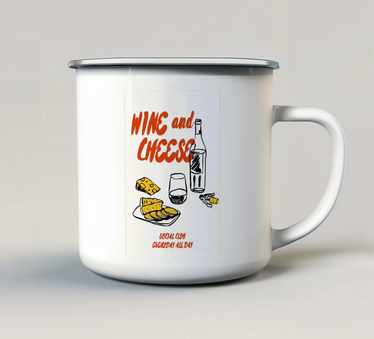 Boho Food 2 Cheese Club tazza in smalto da Boho Print Collection