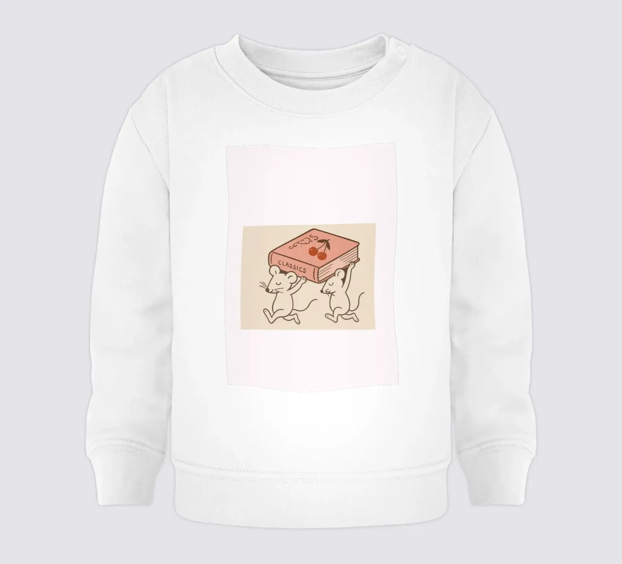 Simpatici topi che trasportano un libro di classici Poster felpa neonato da vintagepod