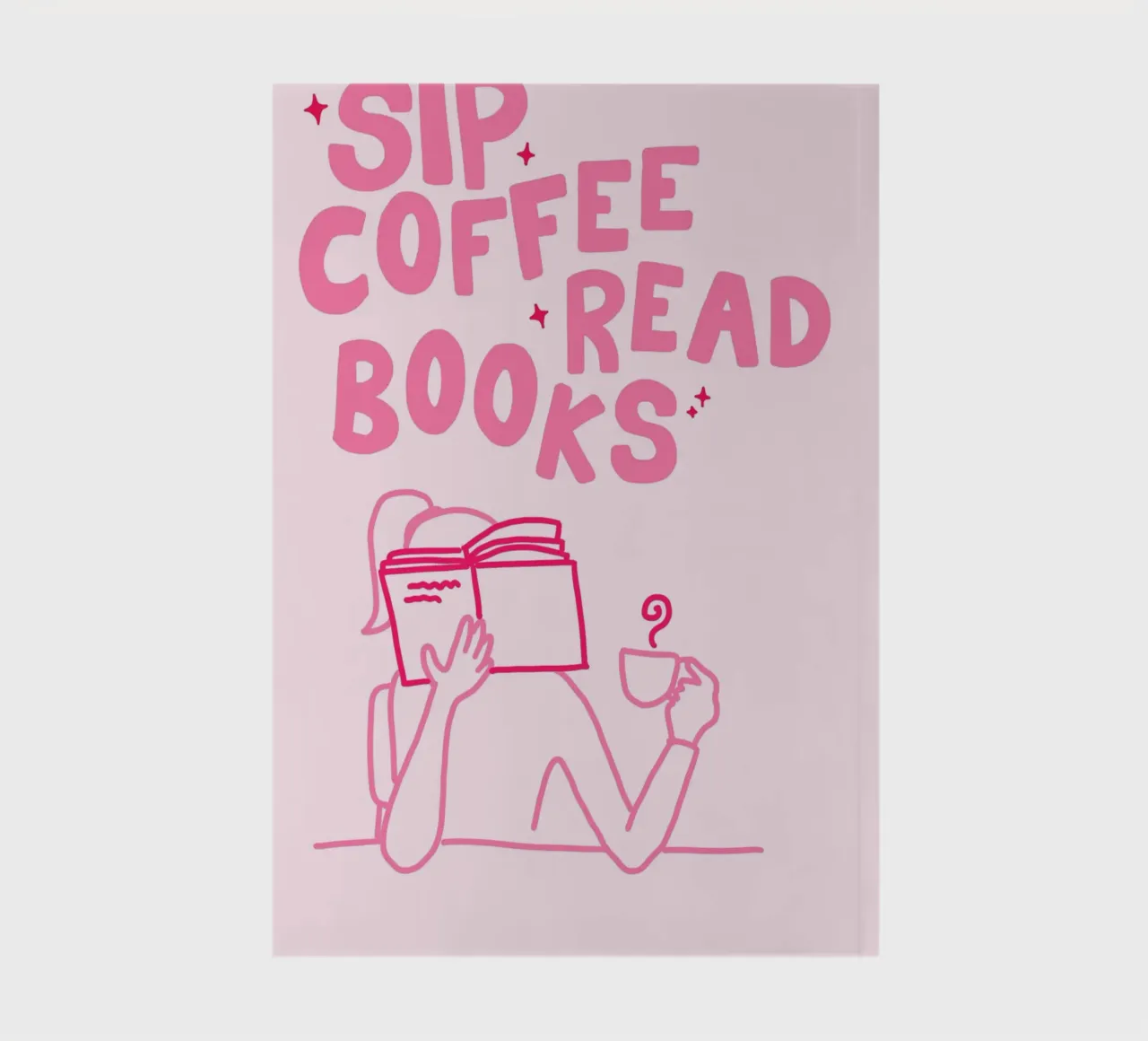 Sip Coffee Read Books Minimalist Quote Print notebook by vintagepod