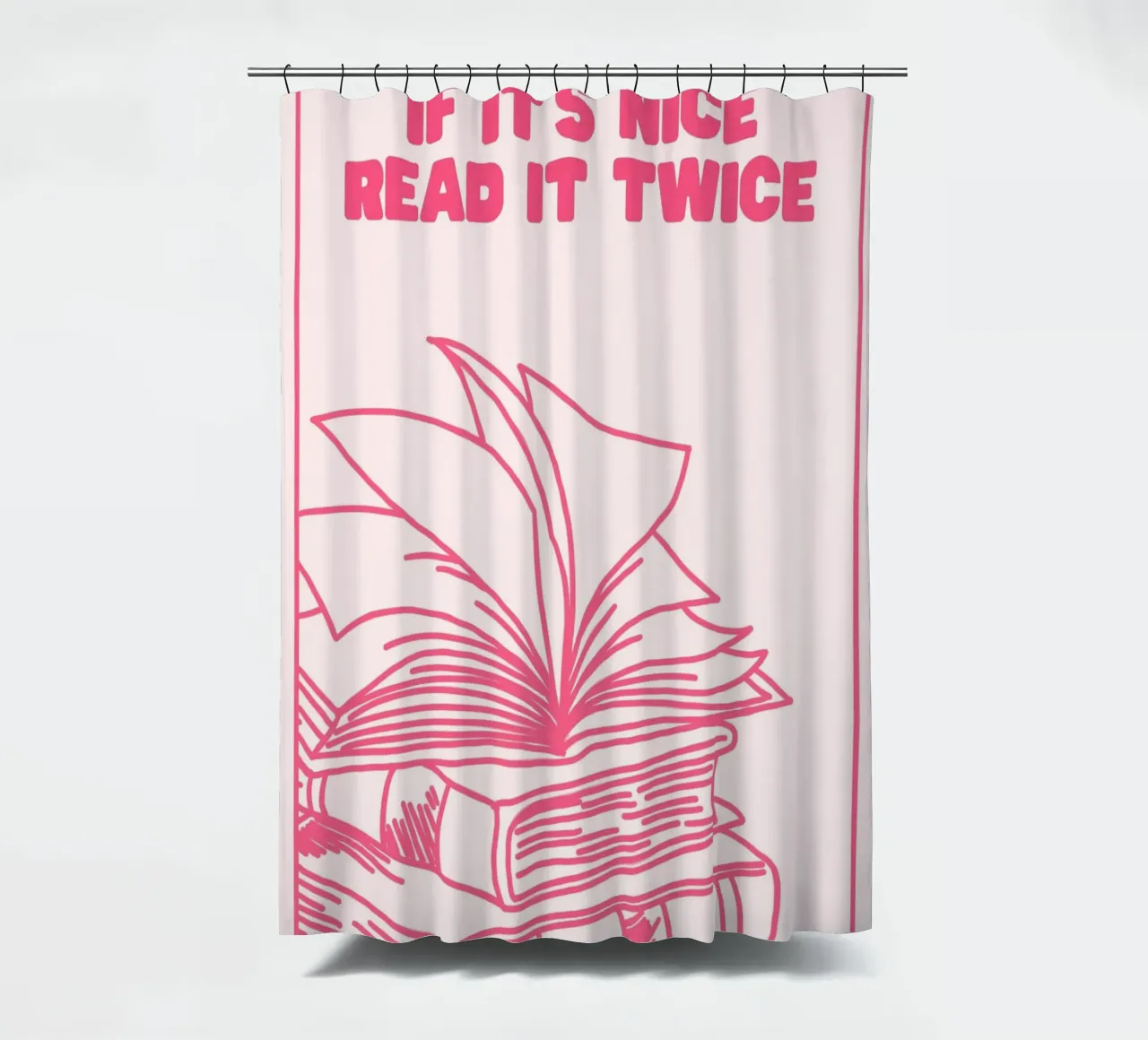 If It's Nice Read It Twice Book Print shower curtain by vintagepod