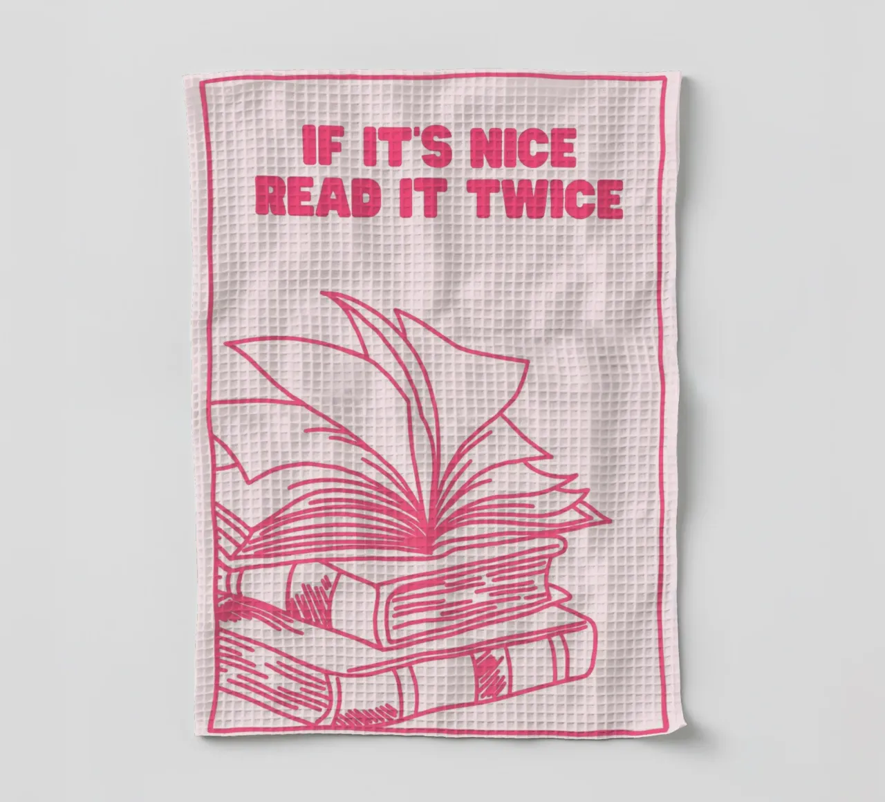 If It's Nice Read It Twice Book Print tea towel by vintagepod