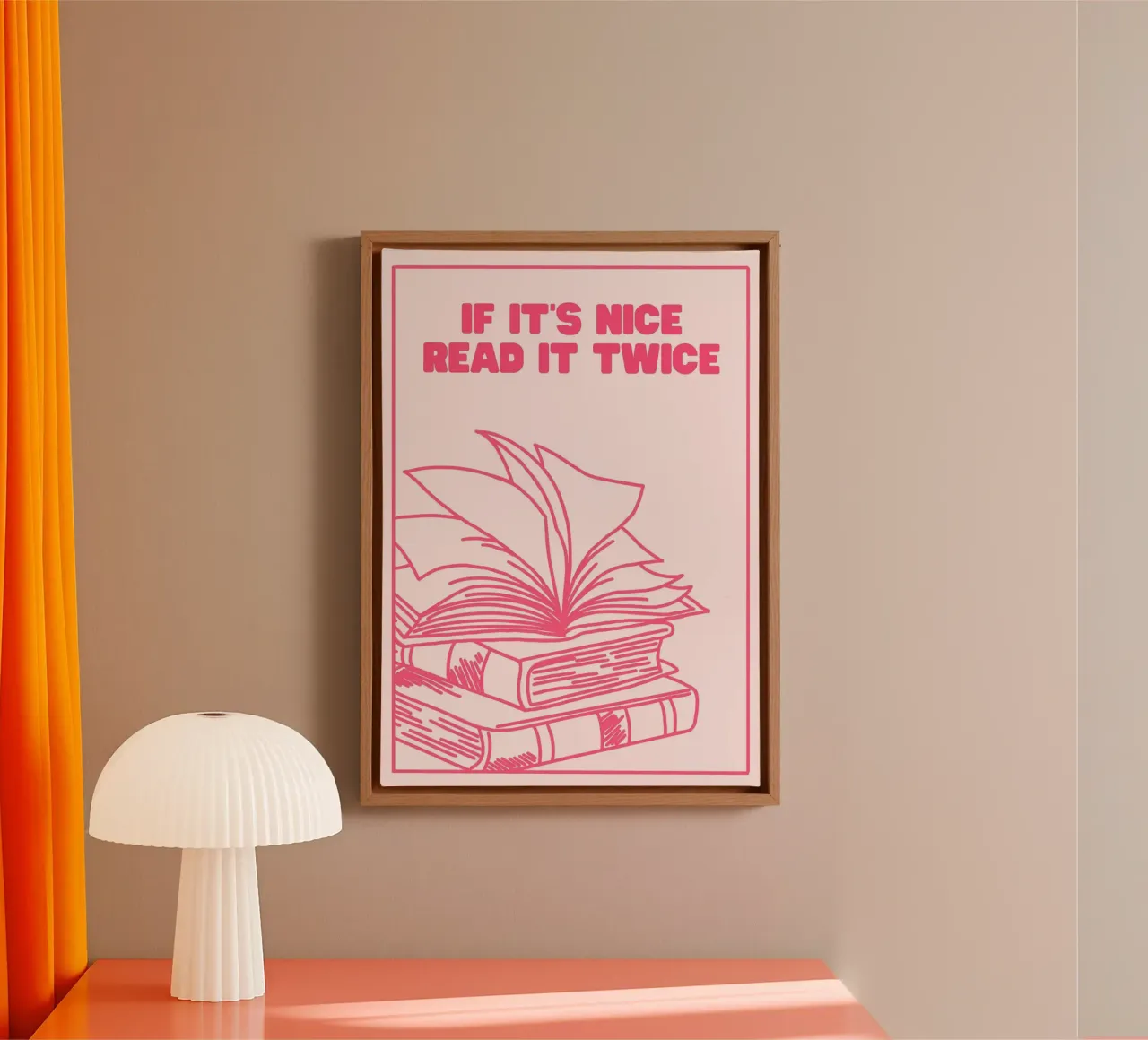 If It's Nice Read It Twice Book Print canvas with Floater frame by vintagepod