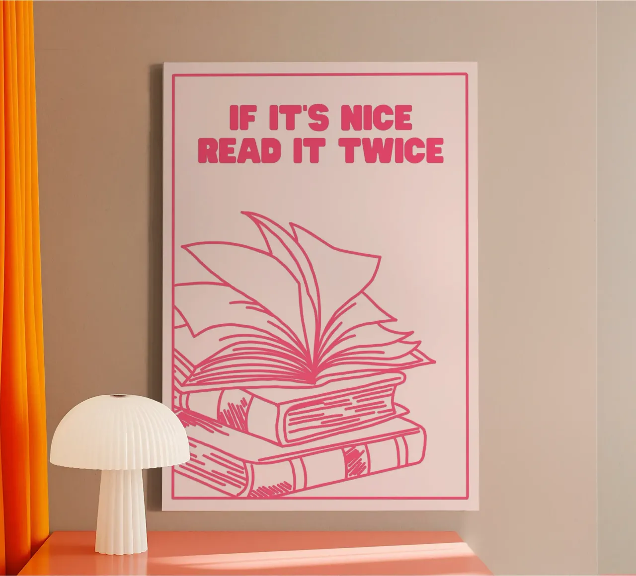 If It's Nice Read It Twice Book Print canvas with Floater frame by vintagepod
