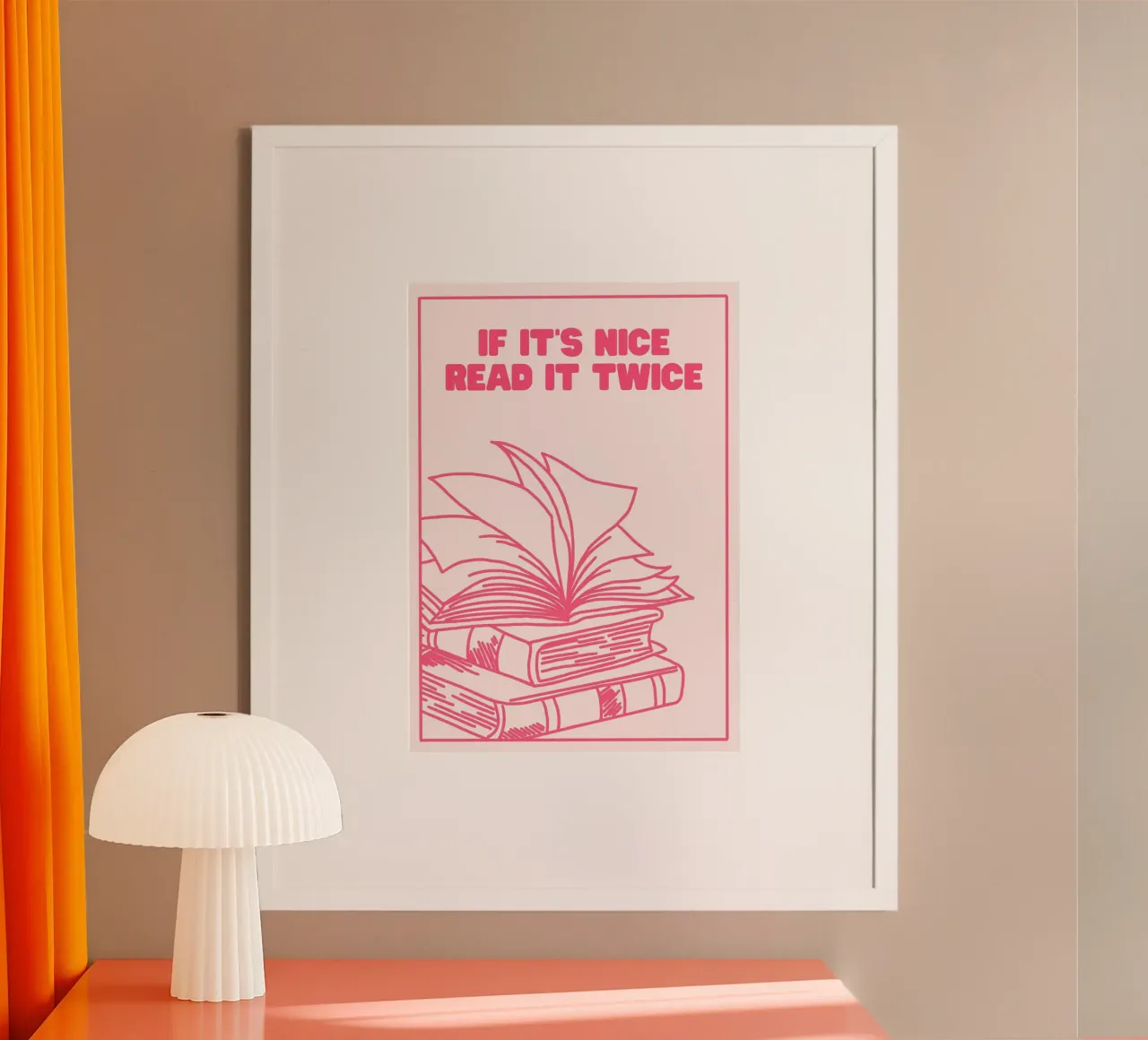 Se è bello leggilo due volte Stampa libro poster con telaio in alluminio da vintagepod