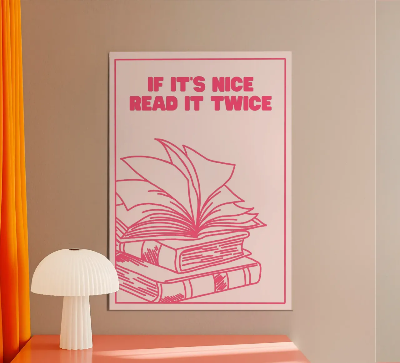 Se è bello leggilo due volte Stampa libro poster con telaio in alluminio da vintagepod