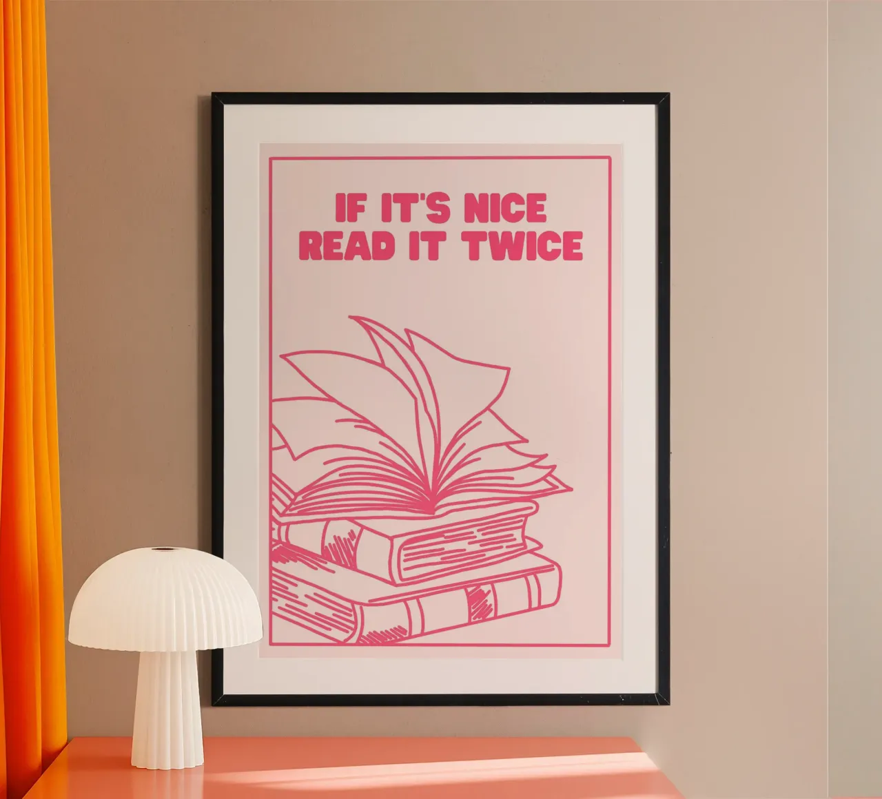 Se è bello leggilo due volte Stampa libro poster con telaio in alluminio da vintagepod