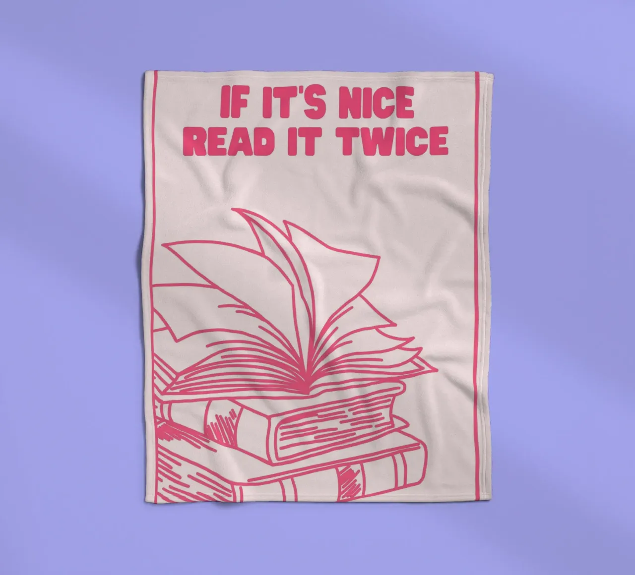 If It's Nice Read It Twice Book Print fleece blanket by vintagepod