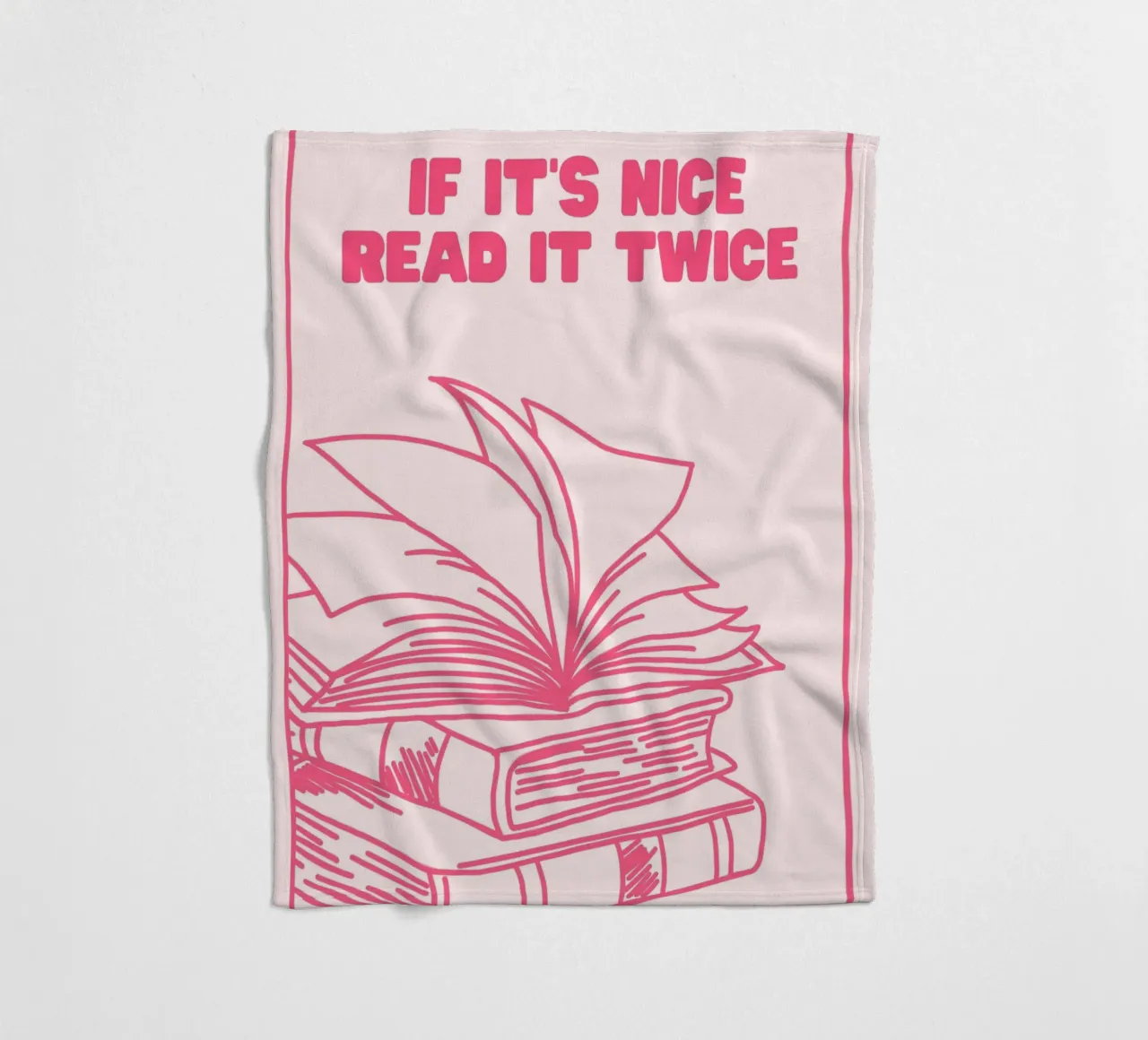 If It's Nice Read It Twice Book Print fleece blanket by vintagepod