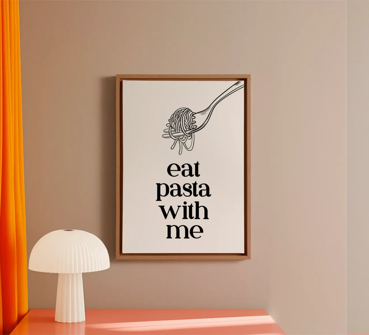 Eat pasta with me tela con Cornice a cassetta da PinkCandyWalls