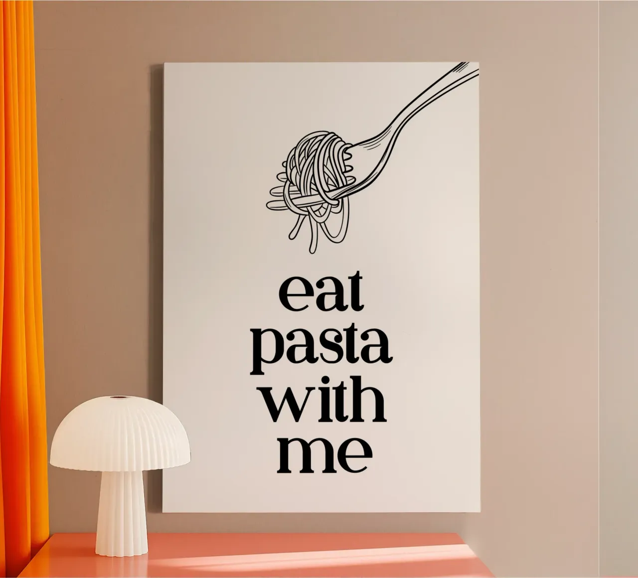 Eat pasta with me tela con Cornice a cassetta da PinkCandyWalls