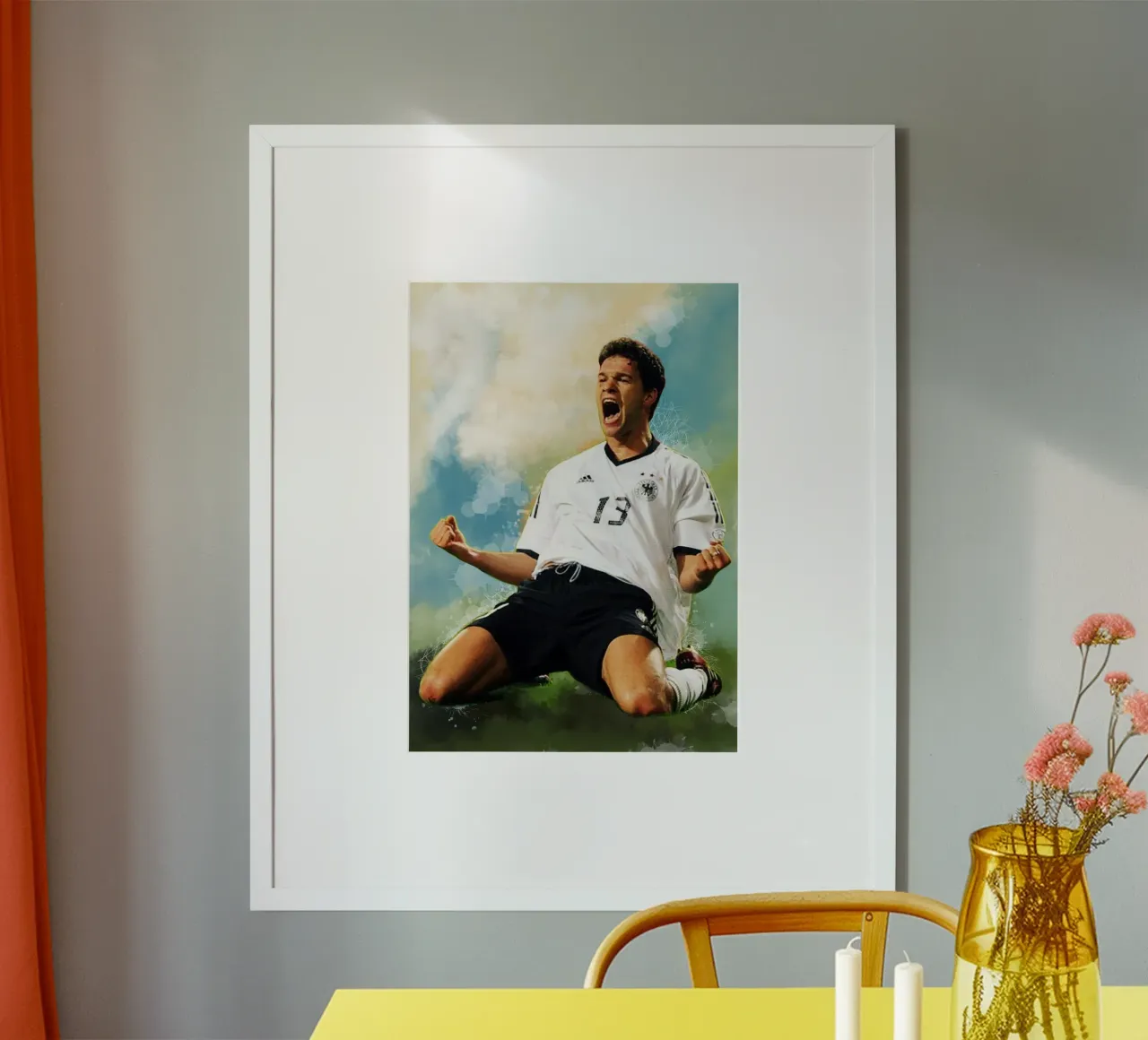 Michael Ballack, la leggenda poster con telaio in legno da Lembayung art