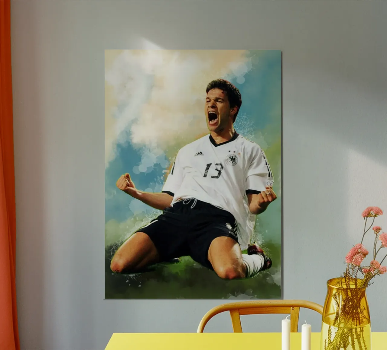 Michael Ballack, la leggenda poster con telaio in legno da Lembayung art