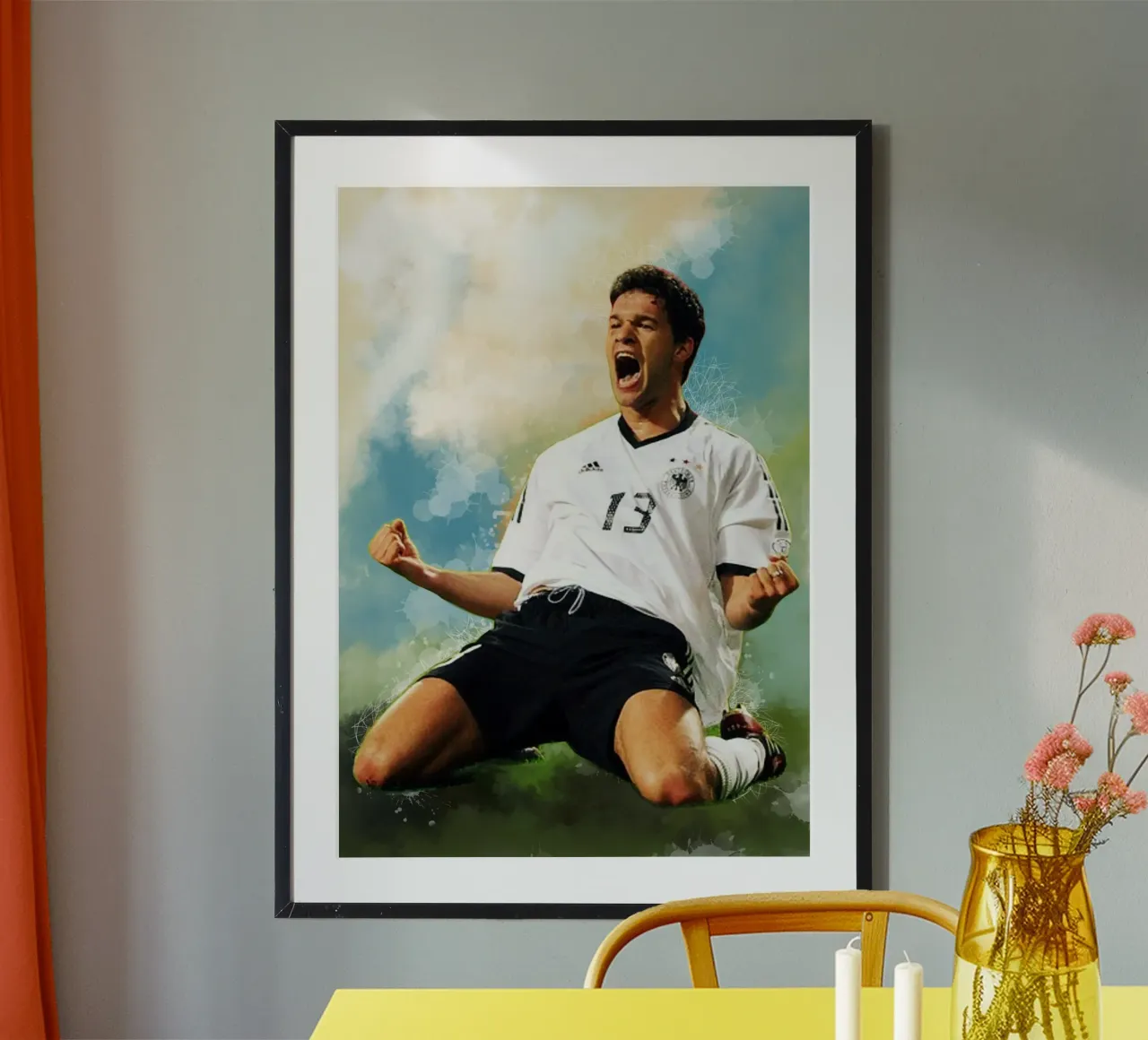 Michael Ballack, la leggenda poster con telaio in legno da Lembayung art