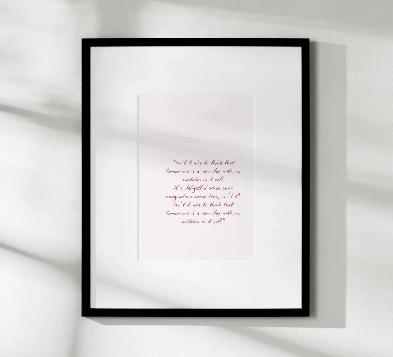 Mañana es un nuevo día L.M. Montgomery Quote poster con marco de plástico de vintagepod