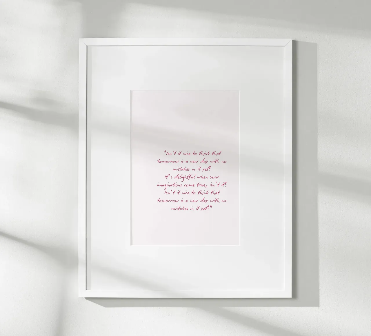 Mañana es un nuevo día L.M. Montgomery Quote poster con marco de plástico de vintagepod