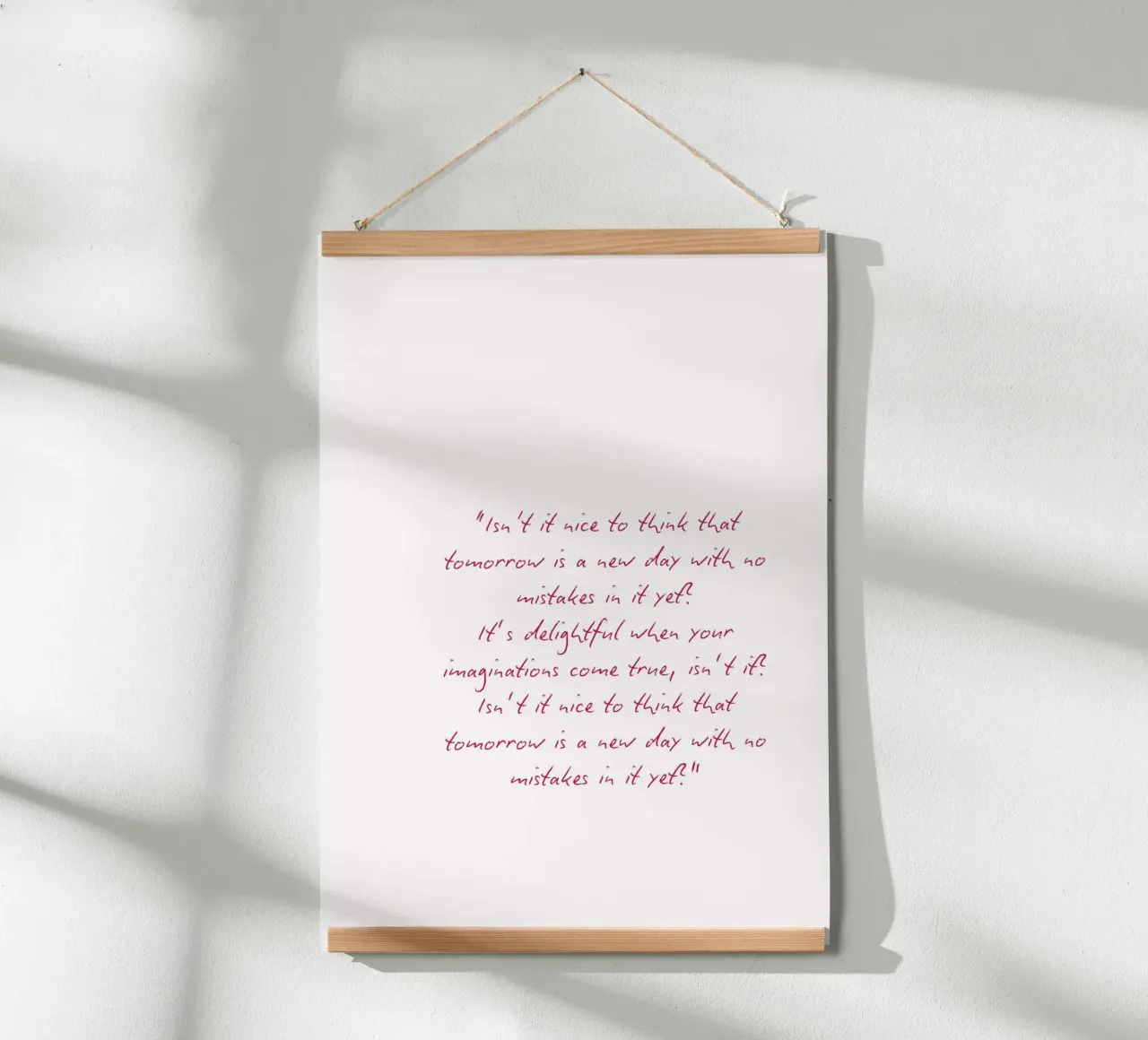 Mañana es un nuevo día L.M. Montgomery Quote poster con marco de plástico de vintagepod