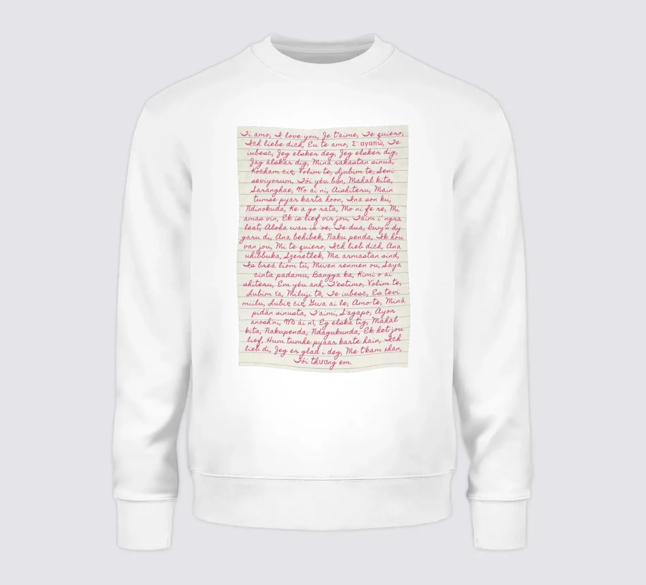 Stampa script 'Ti amo' in molte lingue felpa da vintagepod